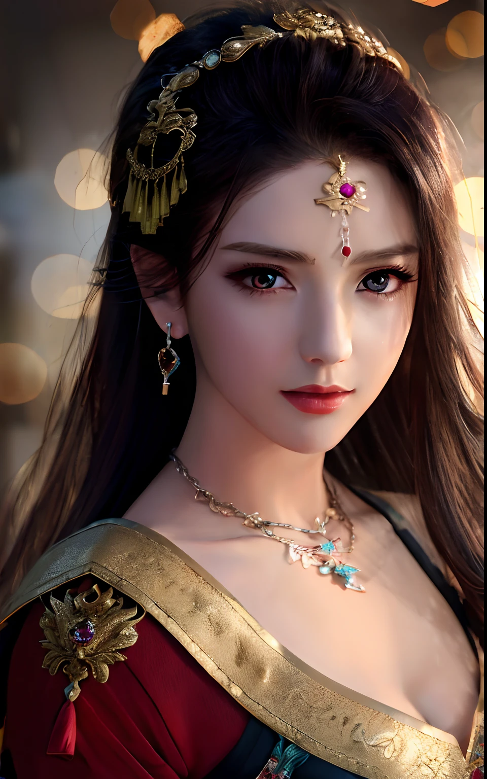 ff7r style, 1boy, male focus, solo, blonde hair, jewelry, earrings, sword, spiked hair, turtleneck, portrait, armor, upper body, blurry background, closed mouth, weapon on back, realistic, single earring , ((masterpiece))