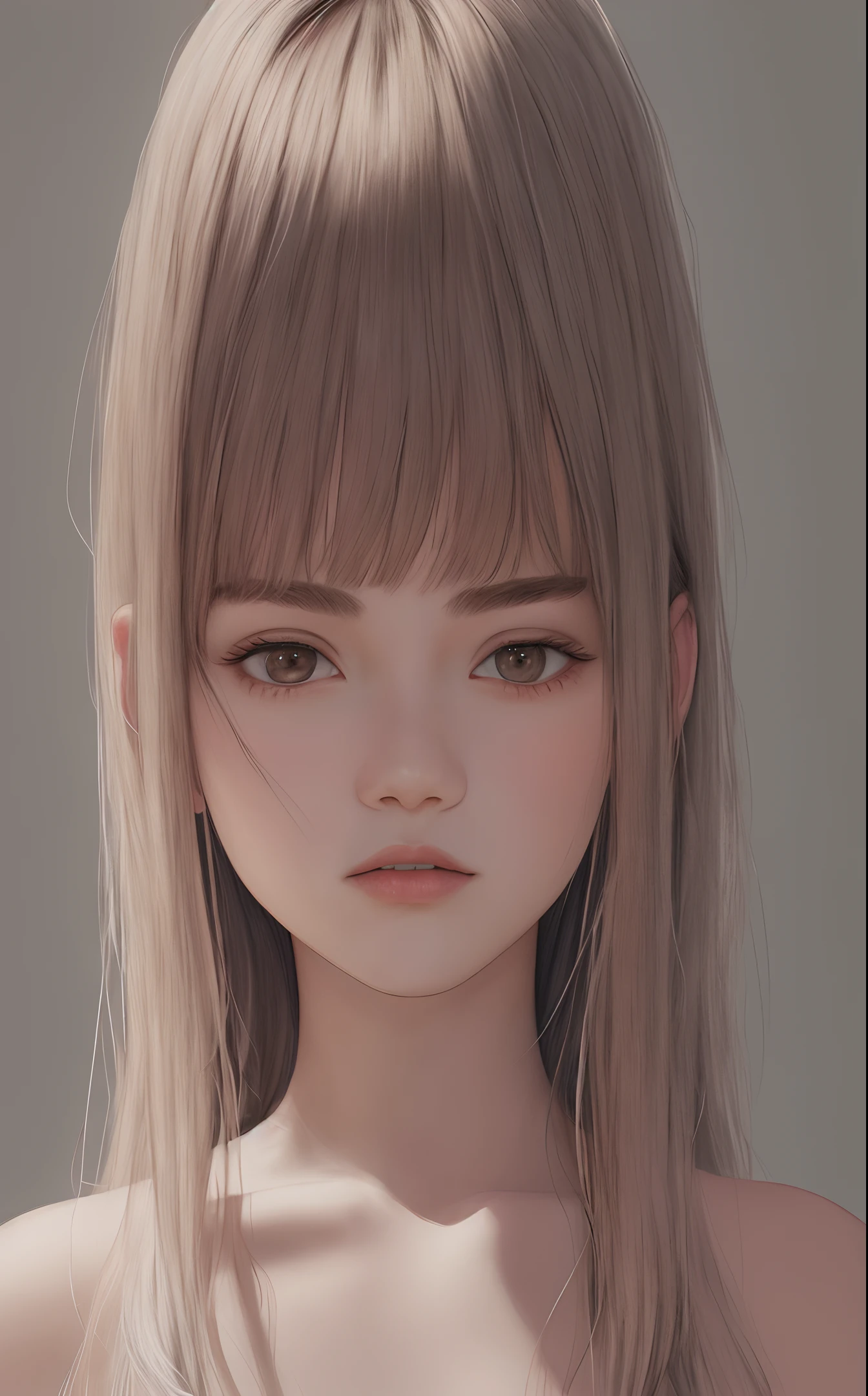 adolescent, looking at the camera, lots of details, detailed drawing, illustration, CG, milky skin, soft and soft skin, realism, middle between drawing and realism, high quality, HD, 4k, blender rendering, octane rendering, realistic, illustration, drawing, CG, digital art, beautiful face, perfect face, fair skin, symmetrical face, proportional body, nude, nude