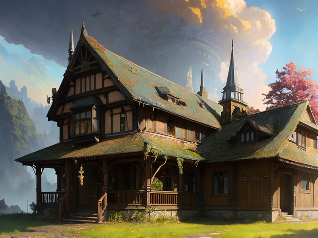 RAW wideangle photo, the admiral benbow inn, a small, cozy place located in a remote area in the English countryside, 18th century, epic, ominous, highly detailed, intricate environment, digital matte painting, outdoor, panoramic street view, concept art, mystery, sharp focus, illustration, art by artgerm and greg rutkowski and magali villeneuve and alphonse mucha and rossdraws and wlop and craig mullins and James Jean and Andrei Riabovitchev and Marc Simonetti and peter mohrbacher, background by james jean and gustav klimt, light by John Salminen, 4k uhd image, octane render, awesome, 8k, award winning art, cinematic lighting, high detail, intricate, ethereal, magical, otherworldly, dark fantasy, hyperrealistic, dreamlike, inky, old age, hypermaximalist, (decay:1.3), (grit:1.3), (neglect:1.3), to8contrast style RFKTR_sinetempore