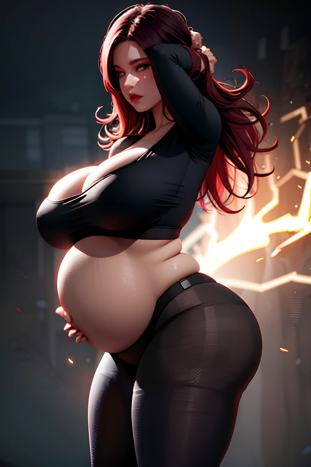 nsfw:1.3, masterpiece, best quality, high resolution, high-quality texture, high-quality shadows, high detail, very detailed computer graphics, detailed texture, realistic facial expressions, realistic facial expressions, realistic facial expressions, realistic facial expressions, realistic facial expressions, realistic, colorful, gentle, cinematic lighting, side lighting, lens flash, ray tracing, sharp focus, (1 girl, __fofoo cus__:1.3), (complex details, makeup, Pu-Up Reerer OSface_V 1:0.5), (zo_face detailed division, detailed beautiful eye pain, perfect face scaling, high skin detail, thin skin details, optimal proportions for four and one thumb, hands under the breast, the whole body is sweaty, sexy underwear, massive breasts, big ass, wide hips, big belly of a pregnant woman, average build, __fashion__, __hair__: 1.3), __location__, no hands without arms, no missing fingers