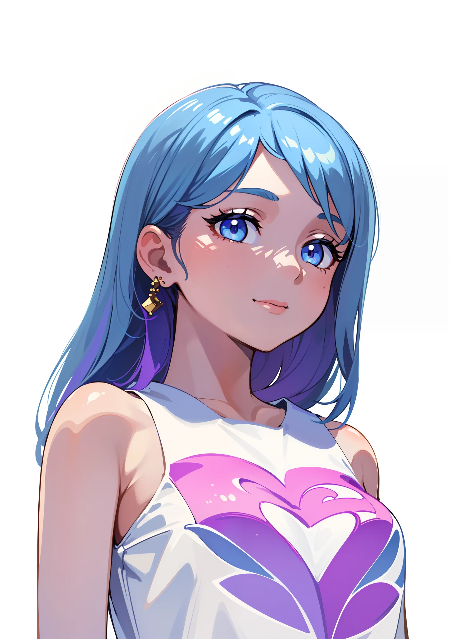 smile,(masterpiece:1.2, best quality), (finely detailed beautiful eyes: 1.2), ((1girl)), ((solo)), (finely detailed eyes and detailed face:1.3), (beautiful and clear background:1.2), (extremely detailed CG, ultra-detailed, best shadow:1.1), ((depth of field)), bare shoulders, beautiful concept illustration, (white background:0.5), (illustration:1.1), (extremely fine and beautiful:1.1), (perfect details:1.1),