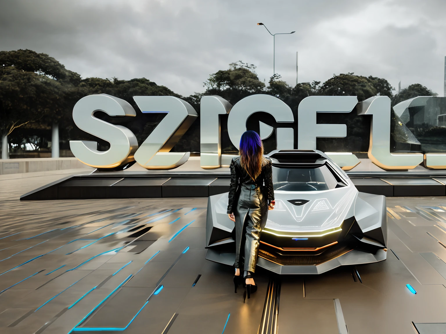 dark photo of single futuristic Metallic texture cyberpunk flying car with futuristic cyberpunk landscape, cinematic concept art,cyberpunk color, neon lights, masterpiece, rainy day, ray tracking, RTX, intricate, 3d, highly detailed, trending on artstation, 4k,extremely high details, ultra hd, hdr, 8k, extremely high details
wet road, wet reflections, puddle reflections, reflections,