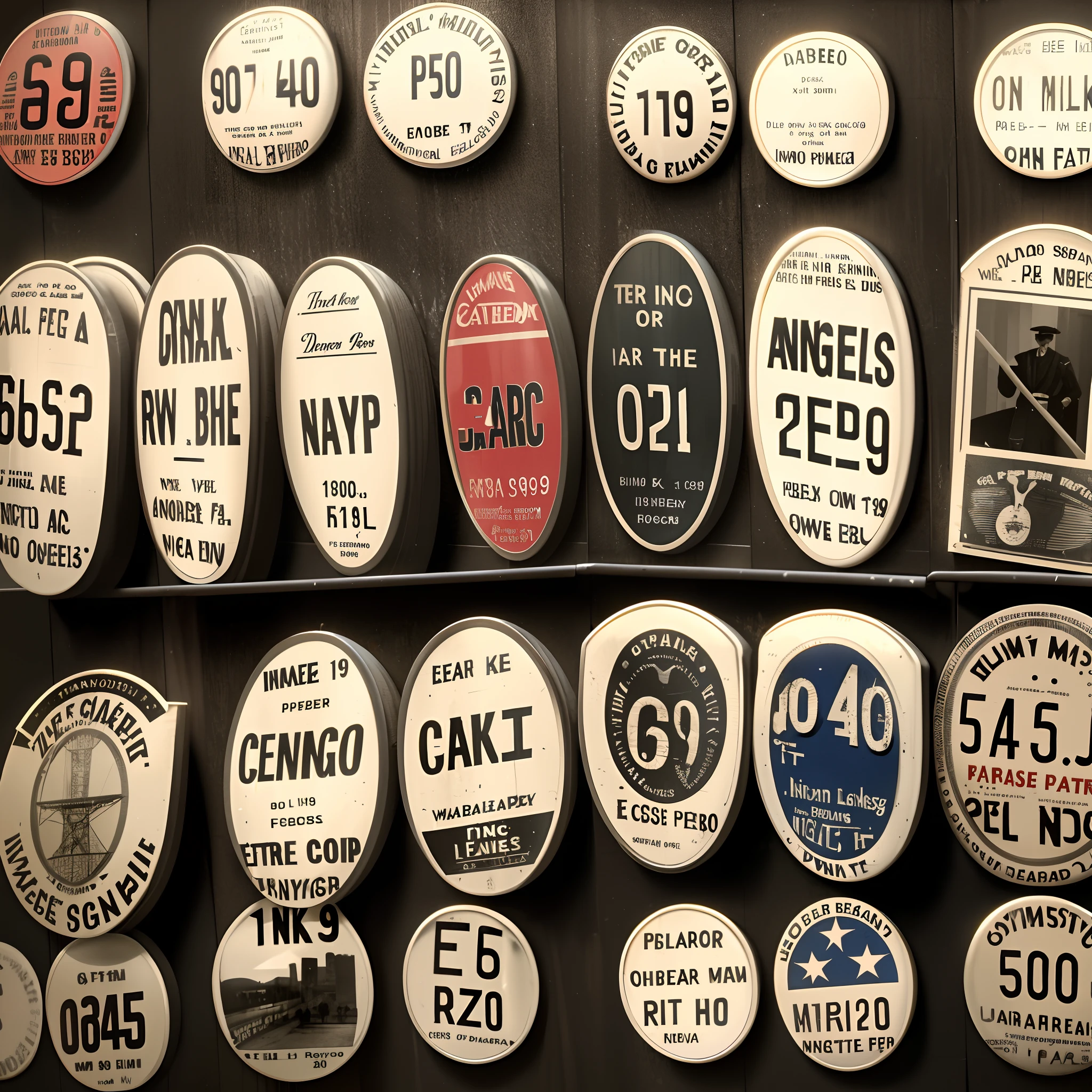 House license plates from the 1900s, in retro photography style