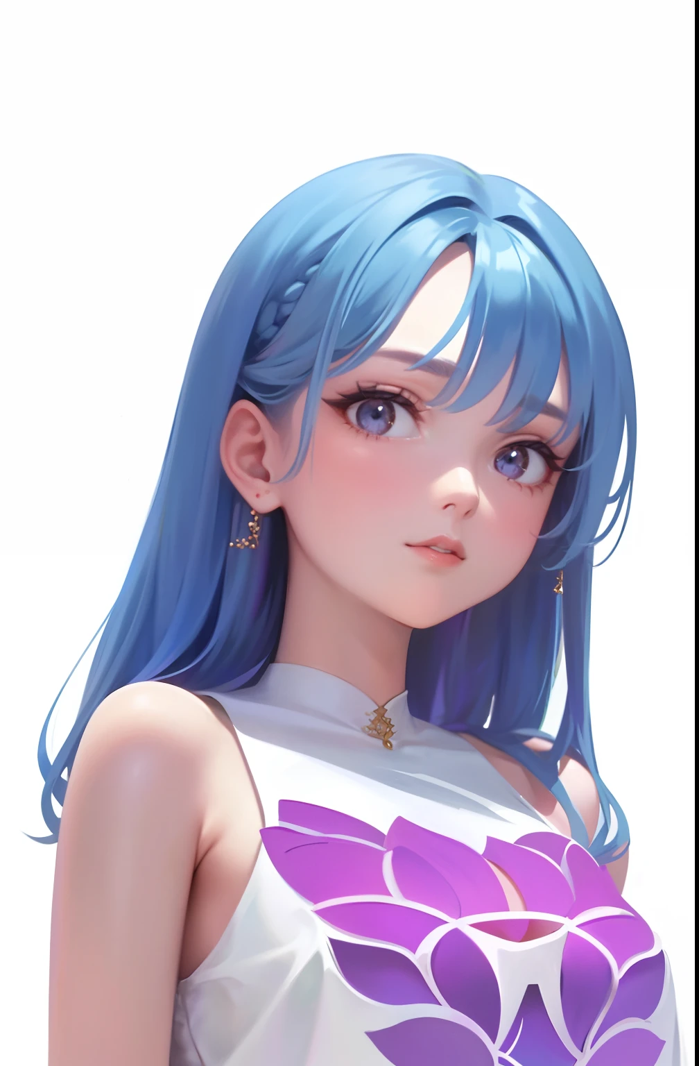 (Attractiveness: 1.6, best quality), (delicate eyes: 1.2), high quality, beauty, 1 girl, wide angle shot, white cropped top, bare shoulders, long hair, wide hips, (sideways,)