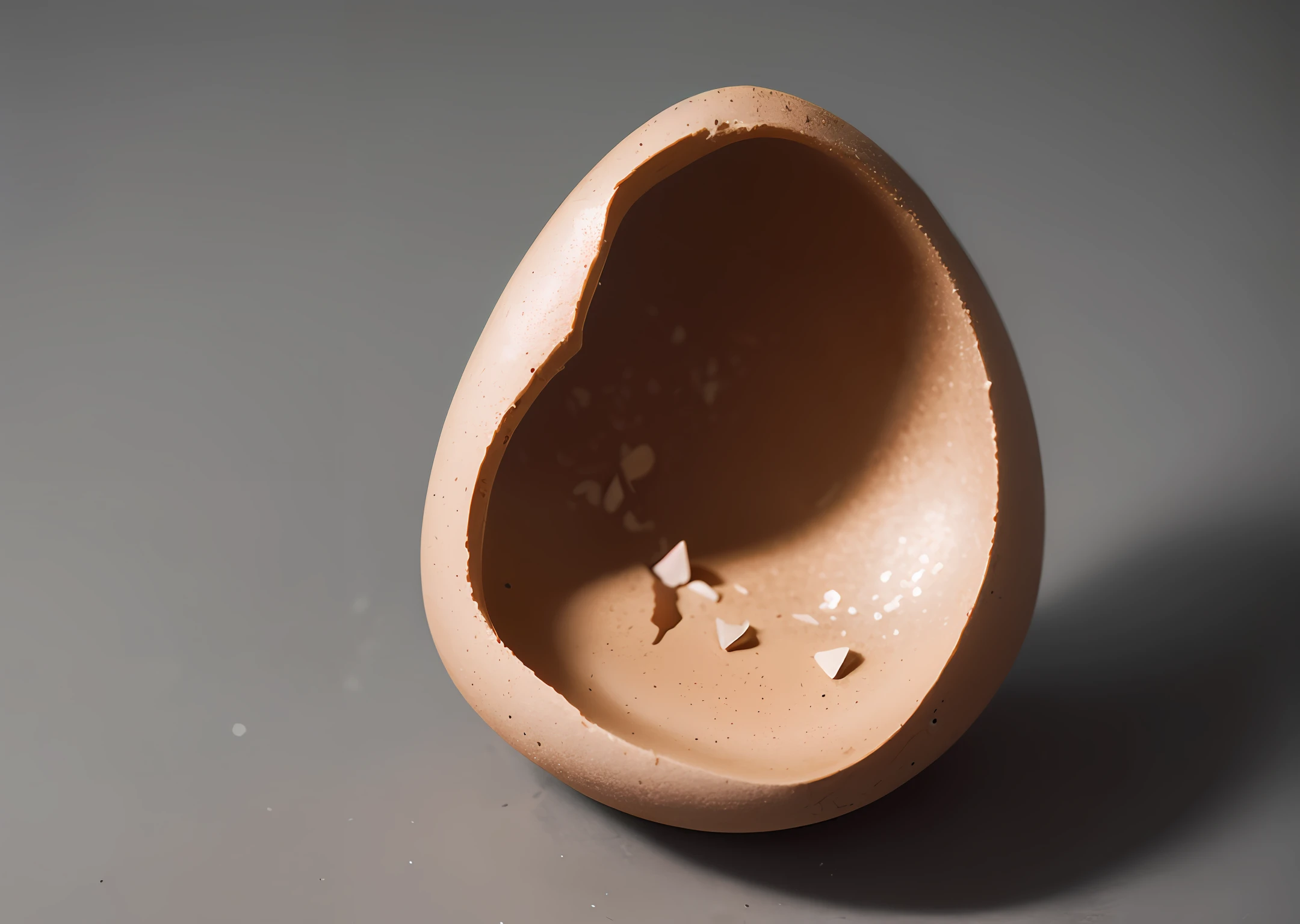 broken, egg shaped chocolate on grey background, natural lighting, photography 400 ISO film grain 30mm lens RAW aperture f1.8, art photographer, medium intricate print,