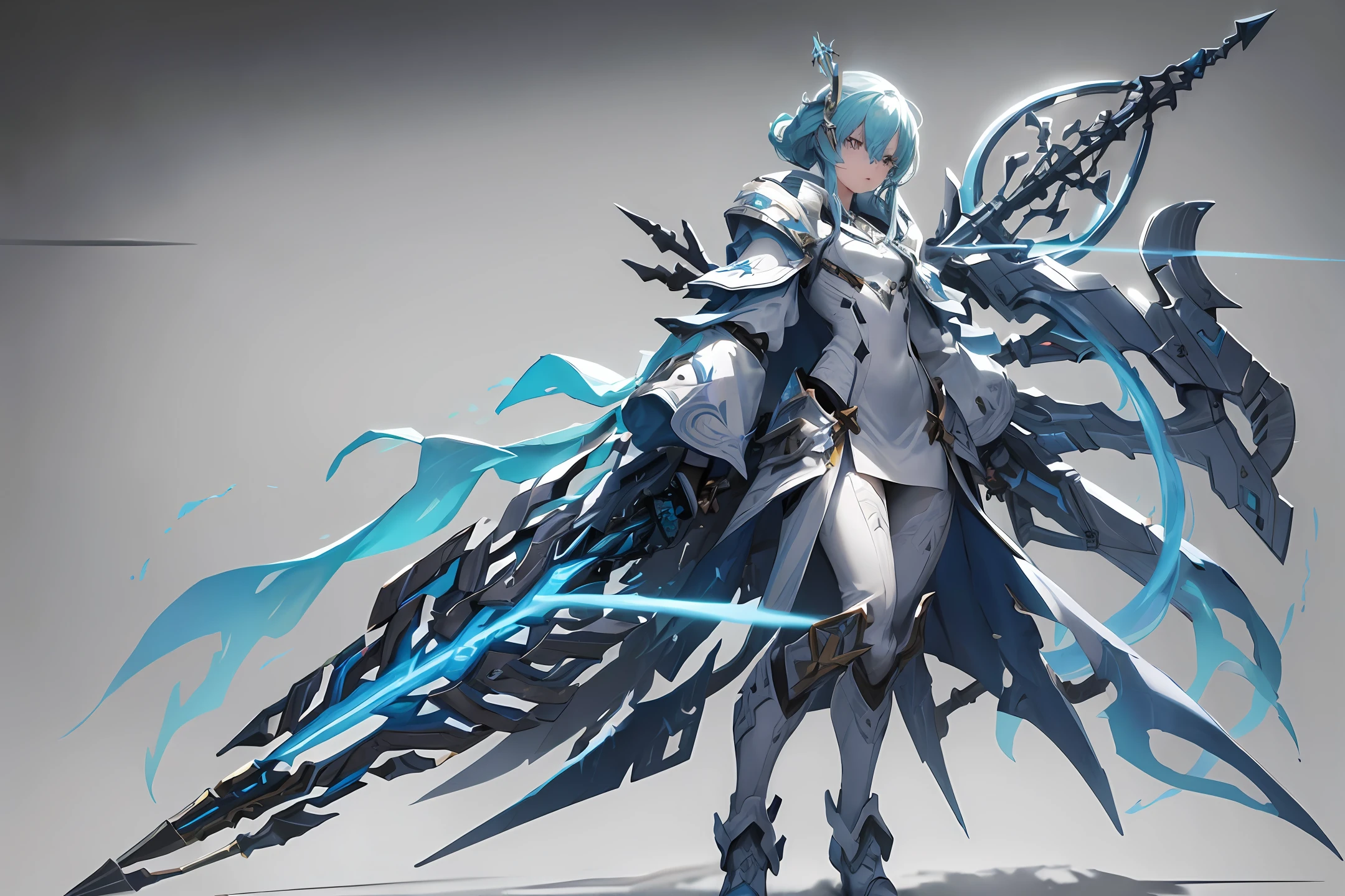 Weapon design tables, concept art, ((trident Weapon)), thunder decoration, ((film)), (subtle lighting), (perfect shadows), (gorgeous), (perfect proportions), (intricate details)