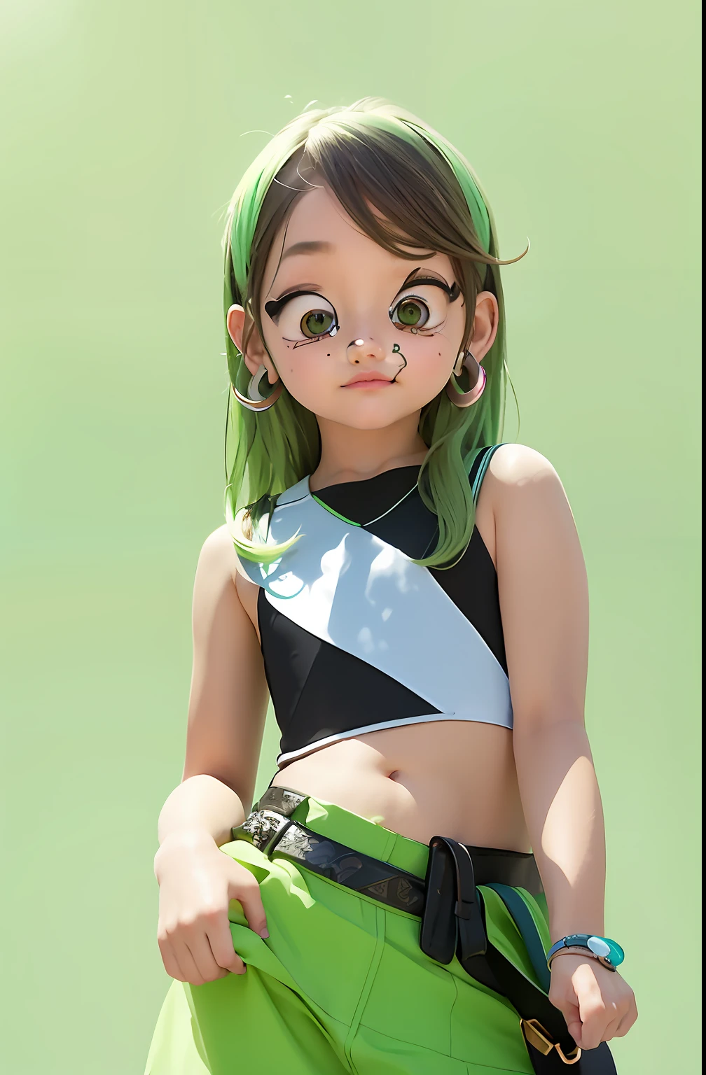1girl, Pretty Eyes, Pretty Eyes, Accessories, Character Concept Design, Green Background, Masterpiece, High Quality, High Quality Resolution {Pretty detail eyes: 1.4}, (super fine detail), (very detailed, beautiful: 1.2), (delicately beautiful, lovely face: 1.3), glowing eyes