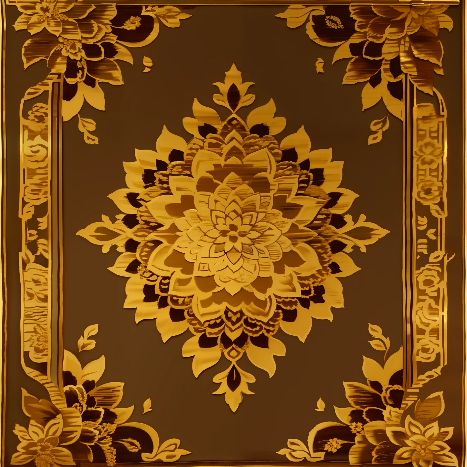 carpet luxurious floral decoration, gilding