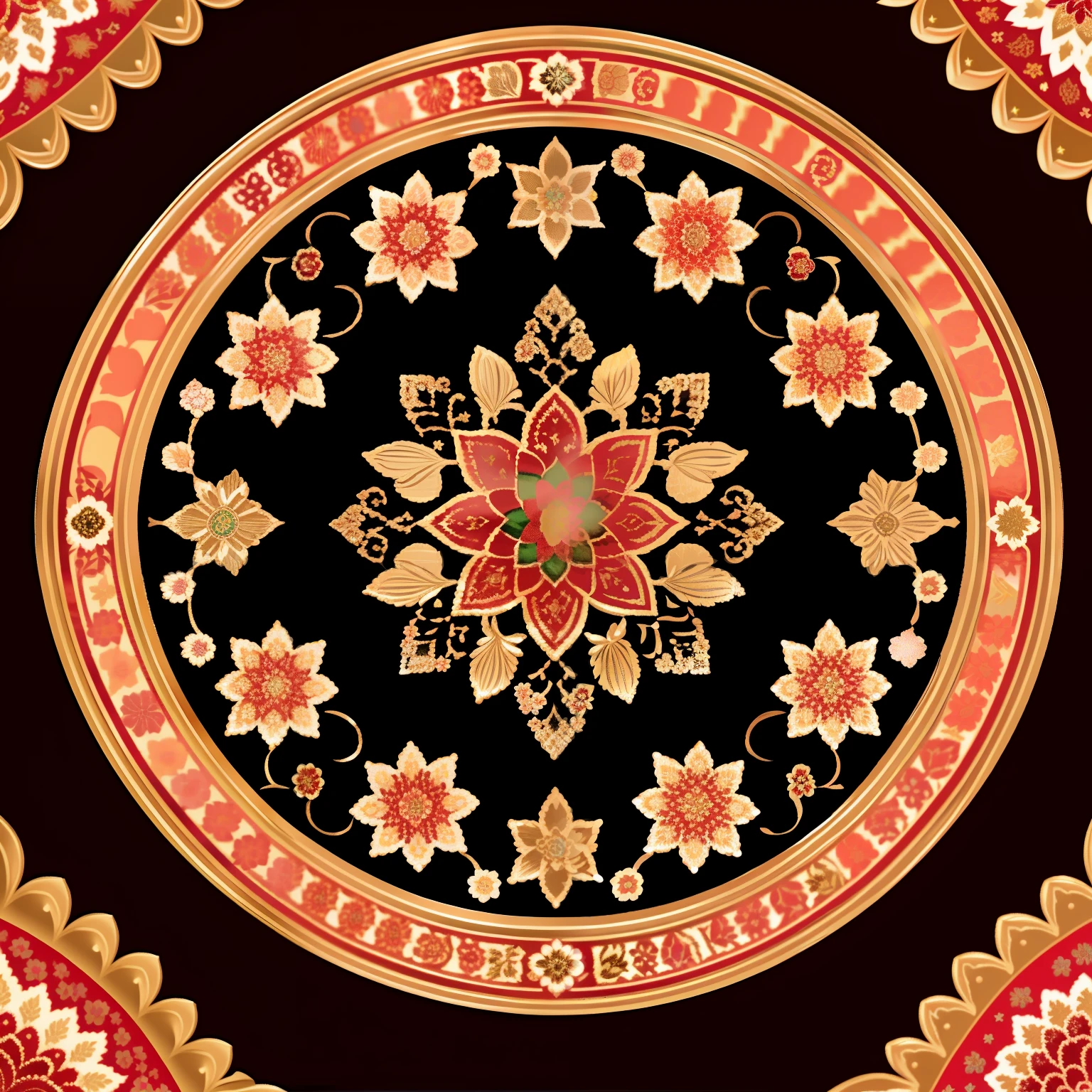 carpet luxurious floral decoration, gilding