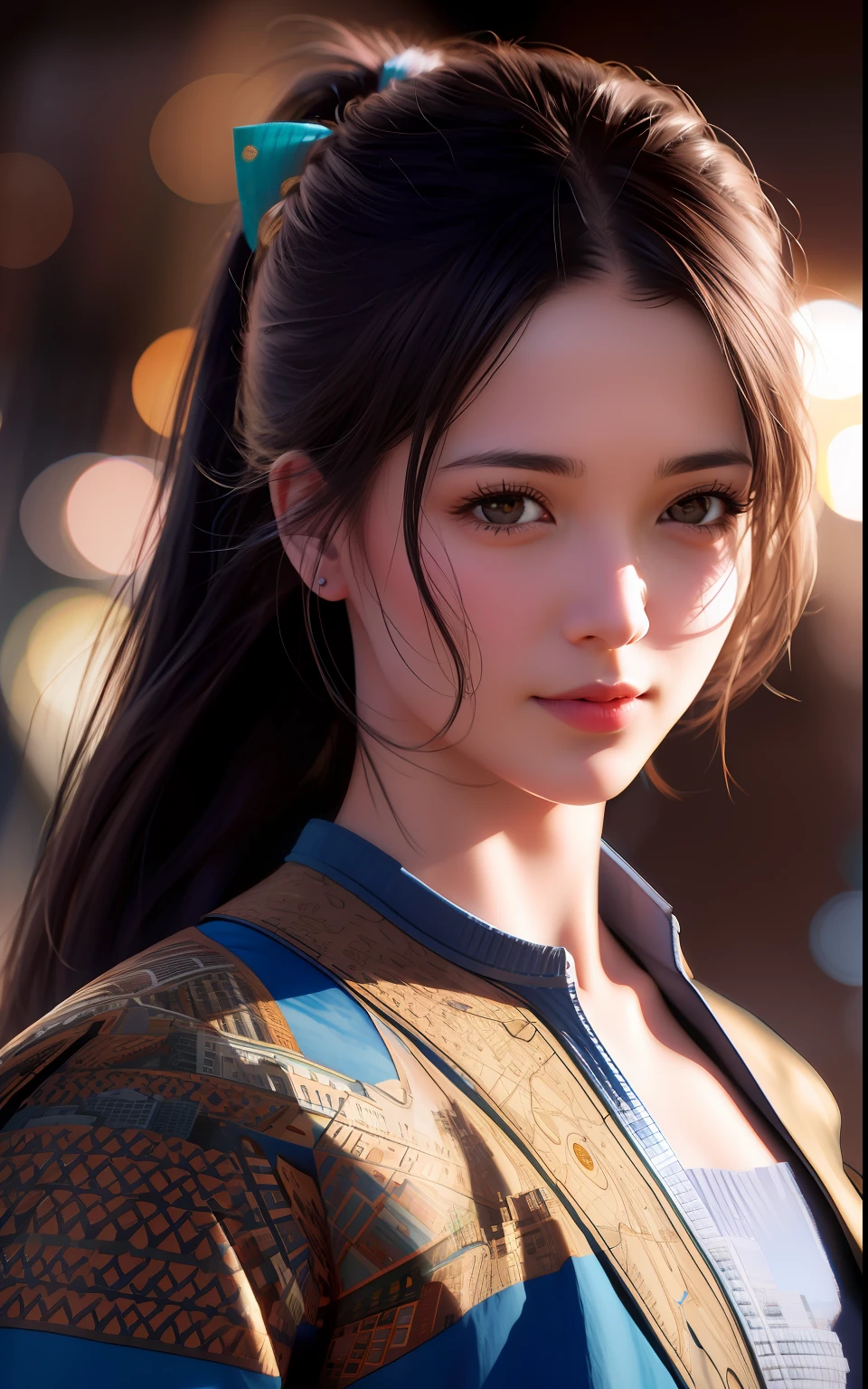 very realistic,City background, standing