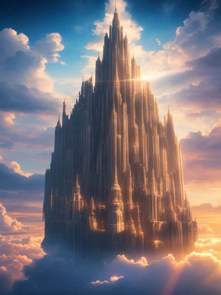 (extremely detailed CG unity 8k wallpaper,masterpiece, best quality, ultra-detailed),(best illumination, best shadow, an extremely delicate and beautiful),floating,

[(dynamic angle,((1man)),hands stretched out,Lord's robe, glowing white aura, stigmata wounds, majestic beard,silver hair:1.3 ,eyes like diamonds): :1.2],

[(dramatic clouds,vibrant sunset,divine light,heavenly beams, majestic throne, angelic choir): :0.8]