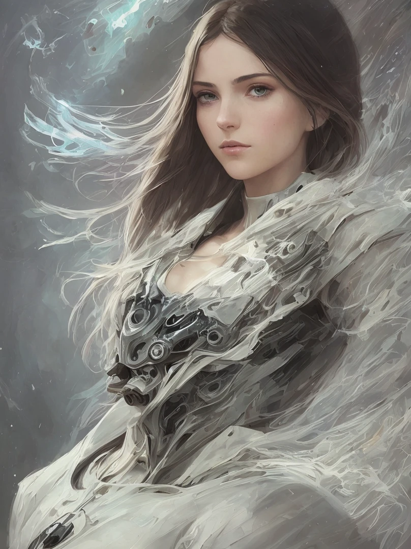 A gorgeous female in a futuristic space suit, close-up, 8k, soft lighting, realistic, dawn rays, dynamism, highly detailed face, extraterrestrial forces, beautiful, masculine, alien invasion, gilded white suits, science fiction, complex works, concept artists, fontistic backdrop, Greg Rutkowski, Loish, Rhads, Beeple, Makoto Shinkai, Lois Van Baarle, Ilya Kuvshinov, Rossdraws, Tom Bagshaw, Alphonse Mucha, octane render, Purity, symmetrical design, soft lighting, global lighting, bright, extraterrestrial forces, hyperrealistic, cinematic character renderings, detailed environment paintings, Unreal Engine 8k, recognition, emitting diodes, smoke, artillery, beauty, viewer, real masterpieces, oil painting, heavy strokes, paint dripping