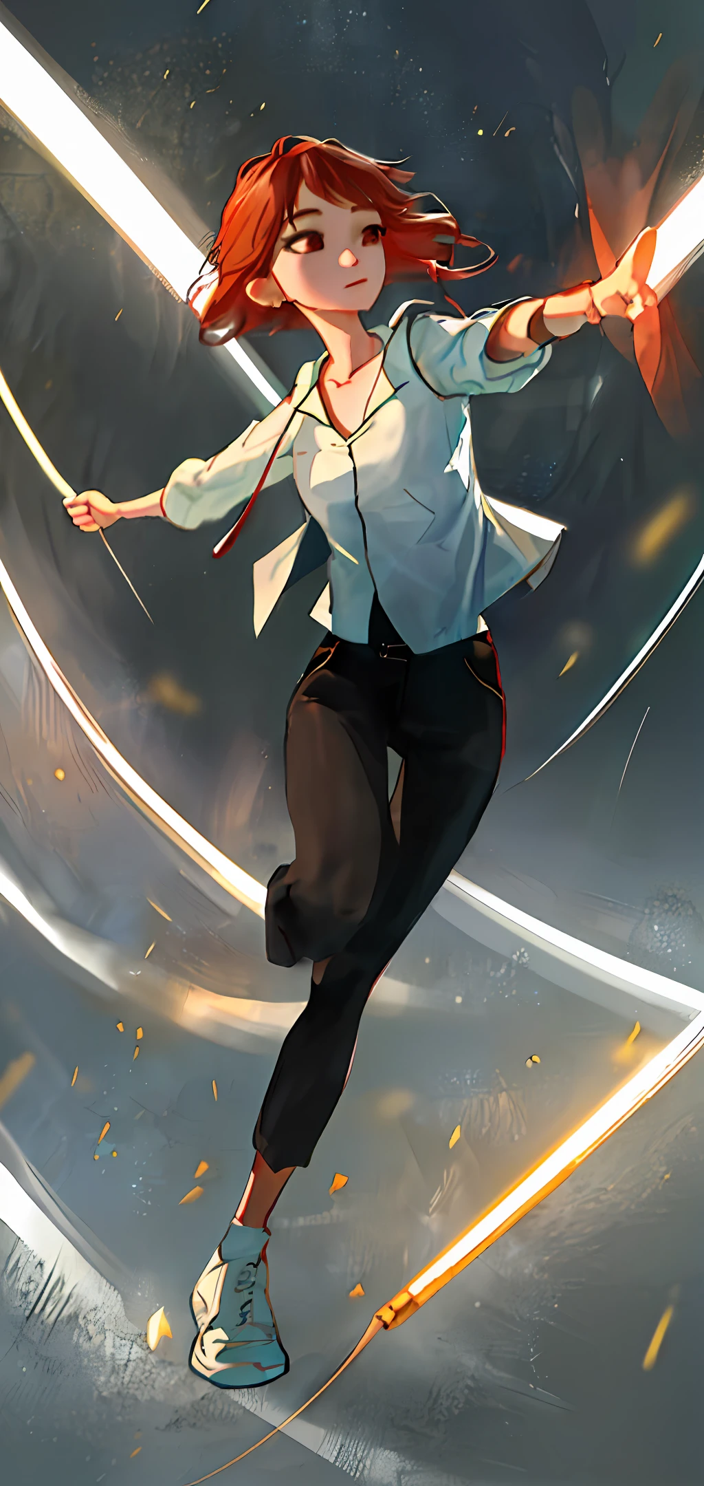 good hand,4k, high-res, masterpiece, best quality, head:1.3, (Korean K-pop idol), finely detailed skin, sharp focus, (cinematic lighting), collarbone, morning, soft lighting, dynamic angle, [:(detailed face:1.2):0.2], armpit crease, thigh gap, red clothes, slender, medium breasts, cleavage, full body,