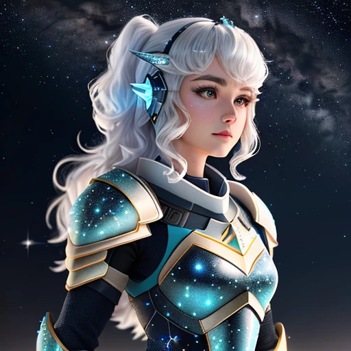 Pisces beauty, Pisces pattern, two-color armor, constellation, 3d, 8k, high-definition details