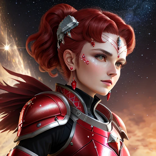 Cancer beauty, Cancer pattern, love, red armor, constellation, 3d, 8k, high definition detail