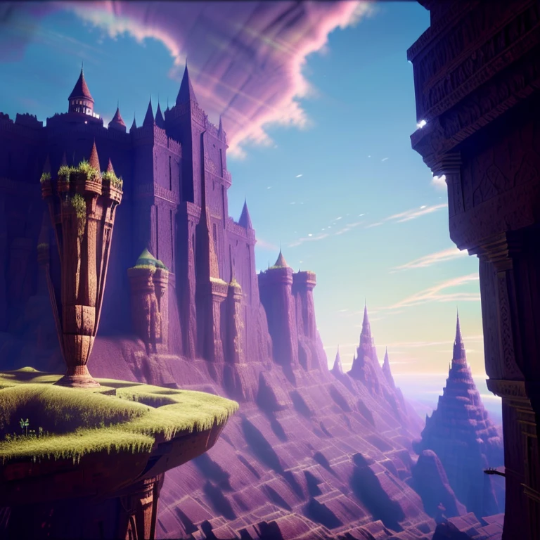 A painting of a castle in the sky with a bright light on top, chaingirldark style super detailed, trending on artstation, concept art, unreal engine, octane rendering