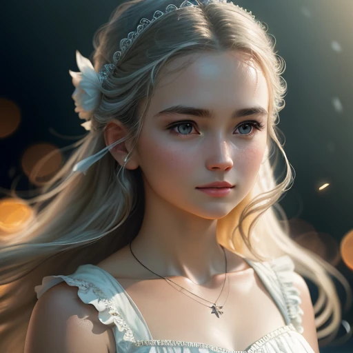 Best Quality, Masterpiece, High Resolution, 1girl, Porcelain Dress, Hair Accessories, Necklace, Jewelry, Beautiful Face, Physically, Tyndall Effect, Realistic, Dark Studio, Rim Lighting, Duotone Lighting, (High Detail Skin : 1.2), 8k uhd, dslr, soft light, high quality, volume light, candid, photo, high resolution, 4k, 8k, bokeh