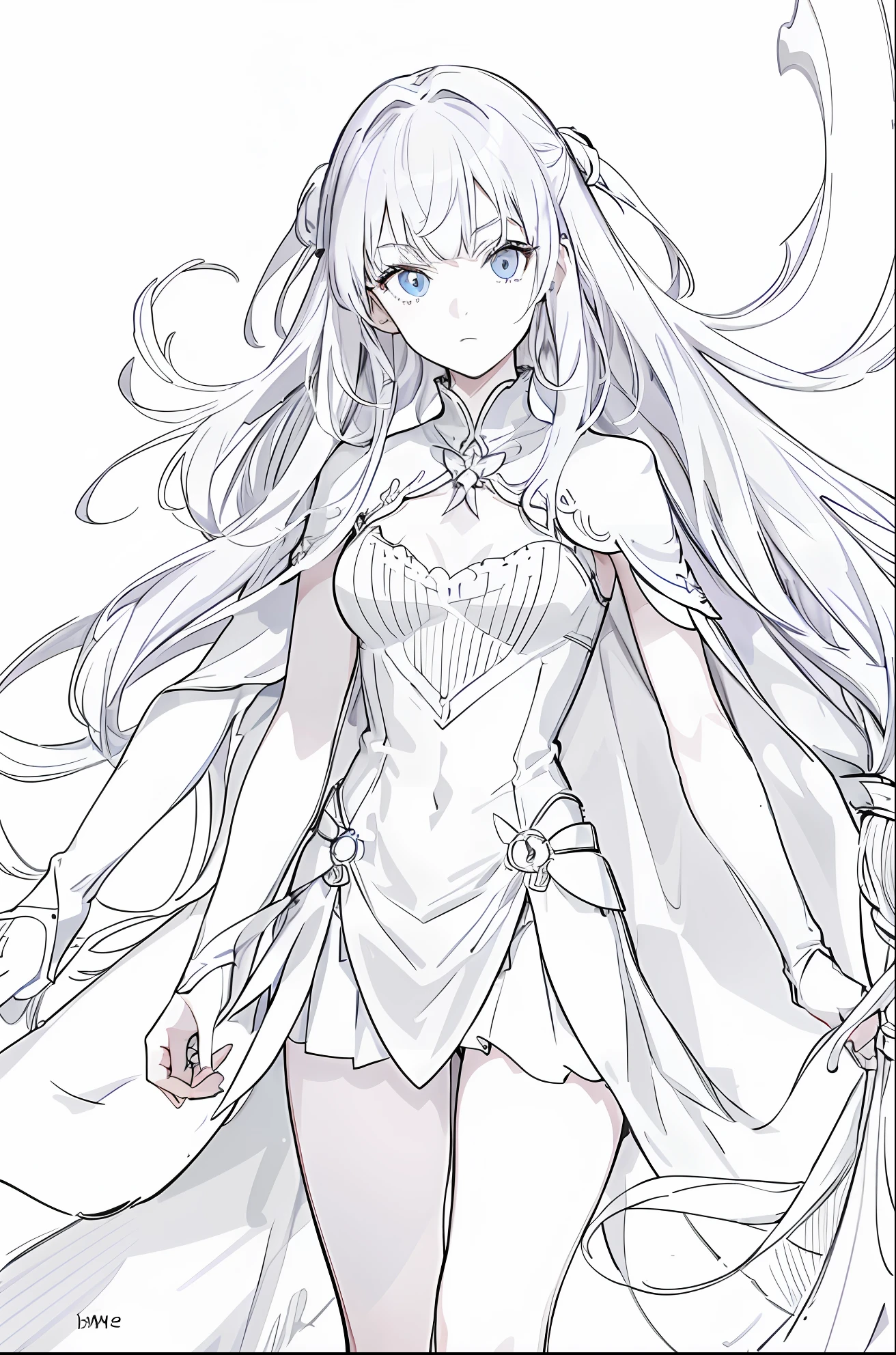 a drawing of a girl with long hair and a cape, clean anime outlines, thick black lineart, thick lineart, clean lineart, perfect lineart, intense line art, extremely fine ink lineart, thick line art, lineart, thick outlines, lineart behance hd, simple lineart, bold lineart, heavy outlines, outline art