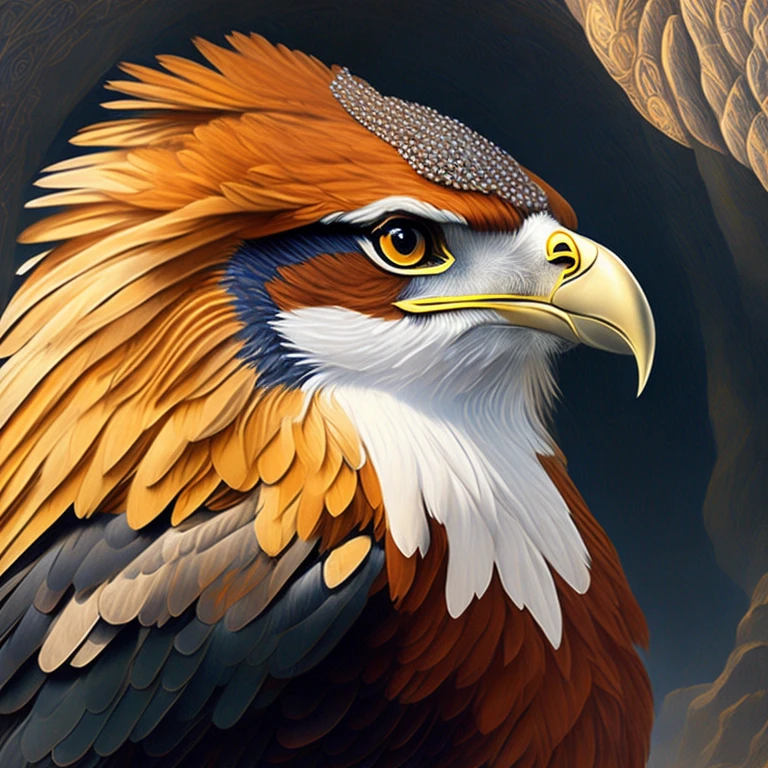 masterpiece, best quality, lion eagle, ((eagle head)), eagle beak, lion mane, lion body, hair, feathers, four paws, wings on back ((beautifully detailed griffon)) (extremely detailed CG Unity 8k wallpaper), professional majestic oil painting by Ed Blinky, Athea Gailan, Studio Ghibli, Jeremy Mann, Greg Mancheza, Antonio Moro, popular on ArtStation, popular on CGSociety, Intricate, High Detail, Sharp focus, dramatic, photorealistic painting by Midjourney and Greg Rutkowski