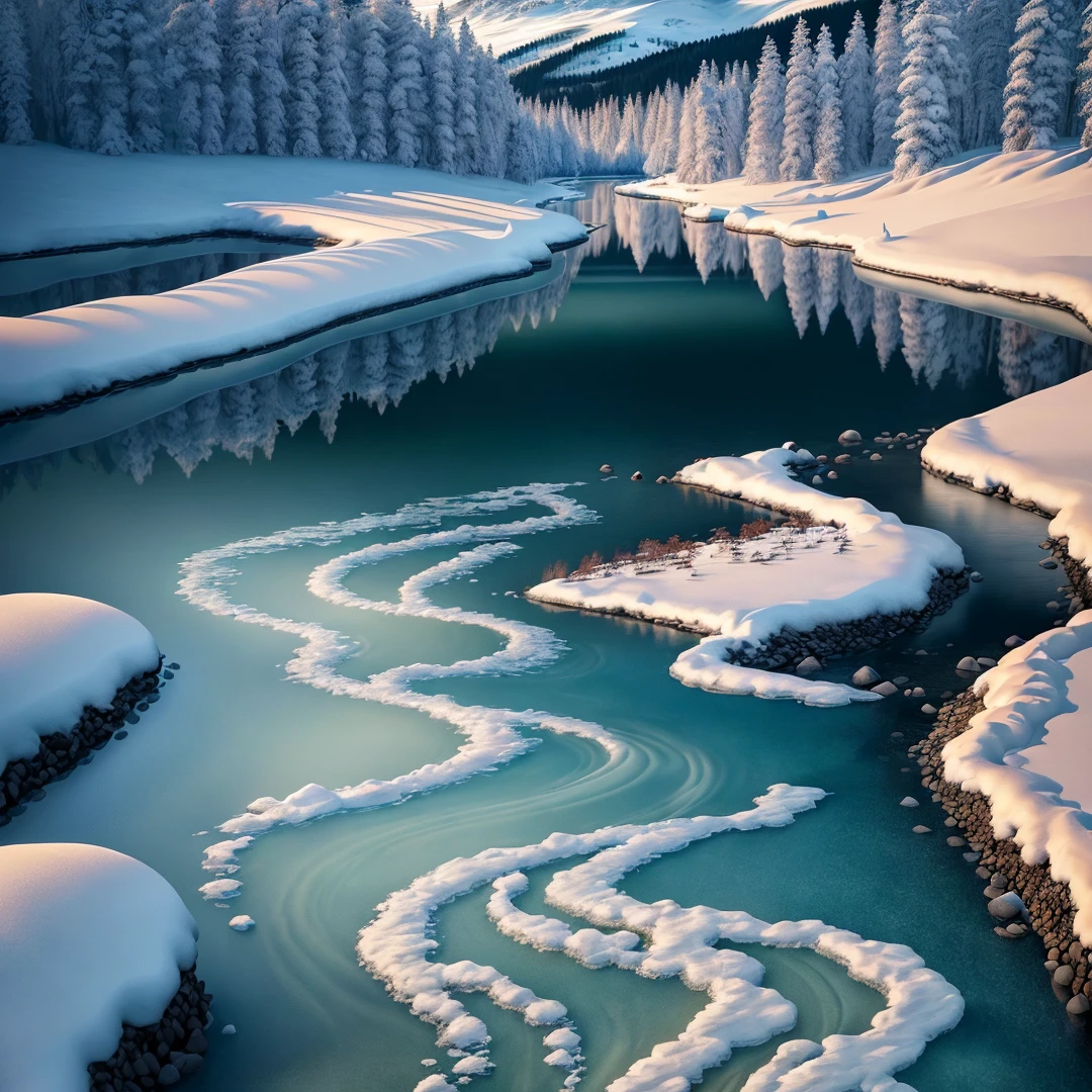 photorealistic and highly detailed image frozen river in snowy coniferous forest clear sunny day professional photo highly detailed elegant extremely detailed Award winning photography 8k cinematic lighting portrait photorealistic 4k very attractive beautiful high detail award winning fantastic view hyperrealistic ultra detailed high definition crisp quality colourful hdr very cute cinematic postprocessing focused Ultra realistic