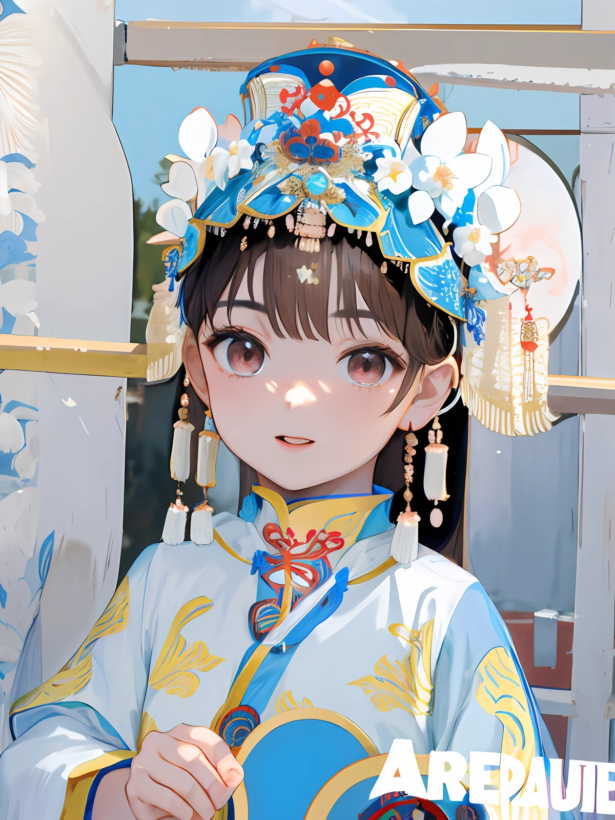 arafed asian child wearing a white dress and a tiable, palace , a girl in hanfu, chinese princess, beautiful cute, ancient chinese princess, young goddess, ancient asian dynasty princess, white hanfu, beautiful princess, chinese empress, chinese girl, hanfu, chinese costume, traditional chinese, cute beautiful, portrait of a young empress, sha xi