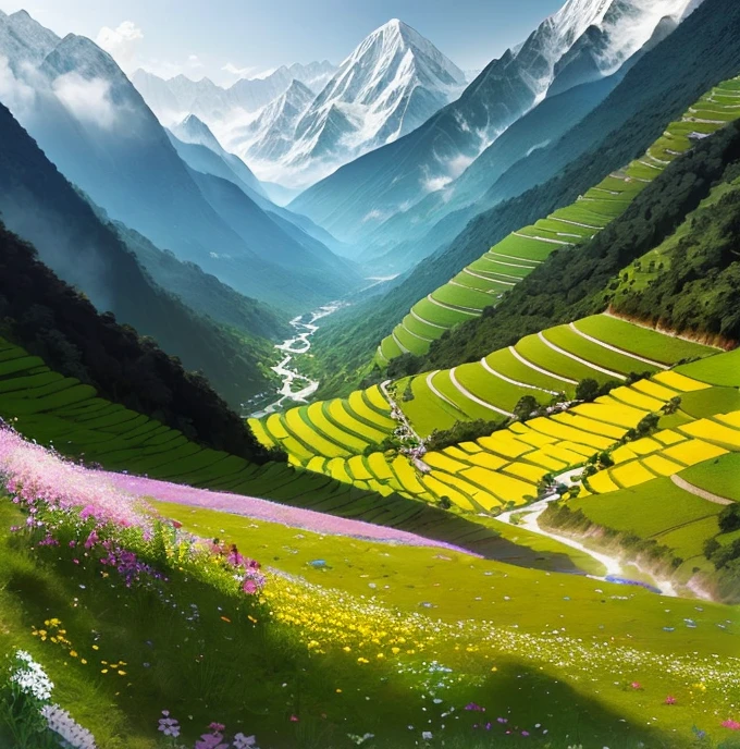 Embark on a visual journey to the Valley of Flowers National Park in Uttarakhand, India.