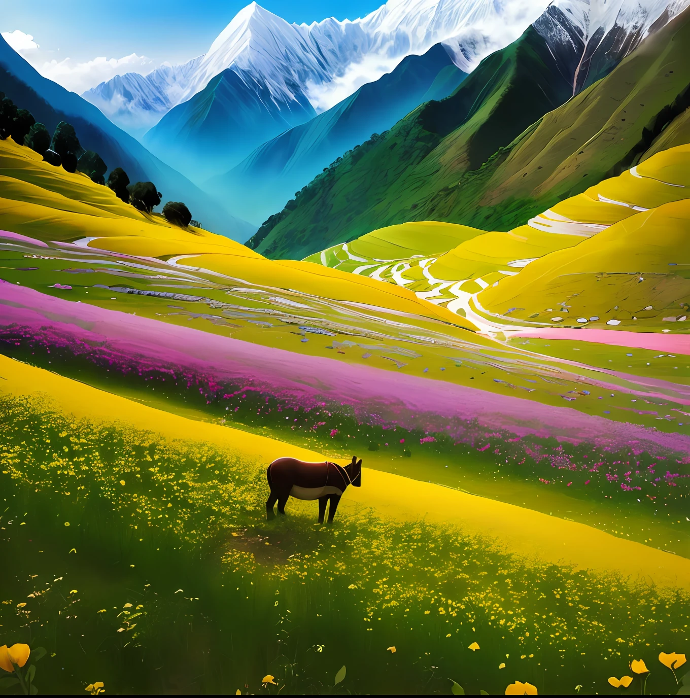 Embark on a visual journey to the Valley of Flowers National Park in Uttarakhand, India.