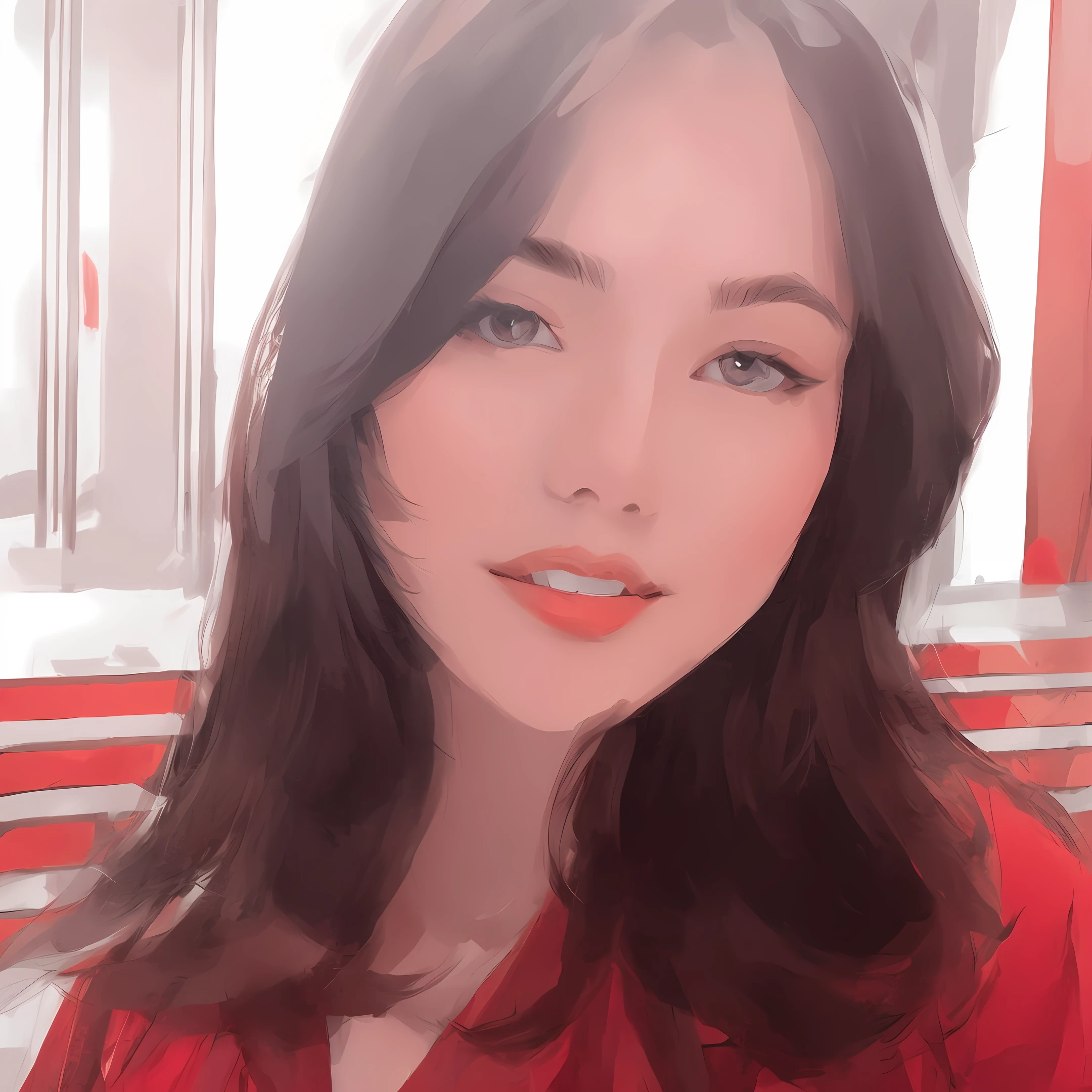 portrait, clean background, 2D