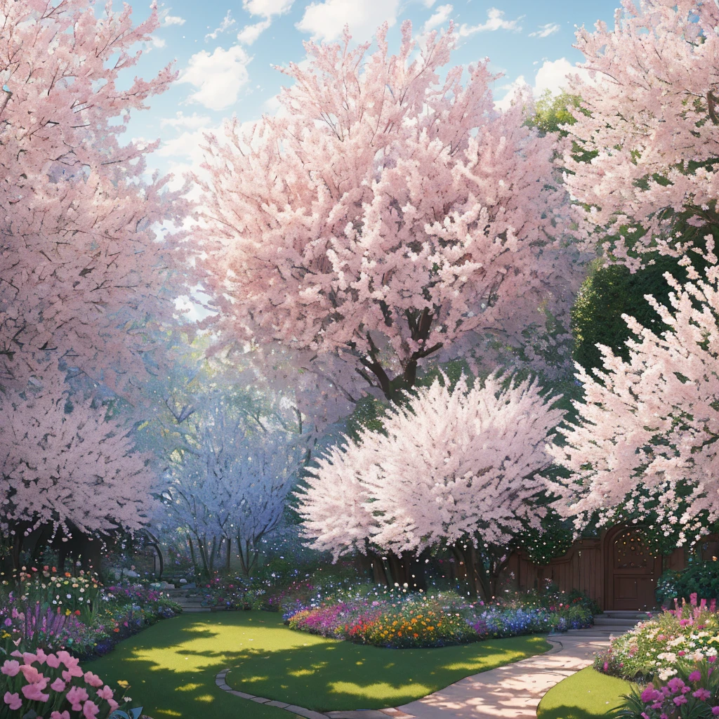 garden, masterpiece, best quality, high quality, extremely detailed CG unity 8k wallpaper, oil painting, award-winning photography, bokeh, depth of field, HDR, bloom, chromatic aberration, photorealistic, extremely detailed, popular on artstation, trending on CGSociety, complex, high detail, dramatic, mid-trip art, volumetric lighting