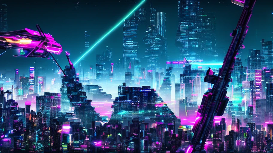 a city growing out from a toilet (skyscrapers) (neon lights) (cyberpunk) surrounded by wasteland,