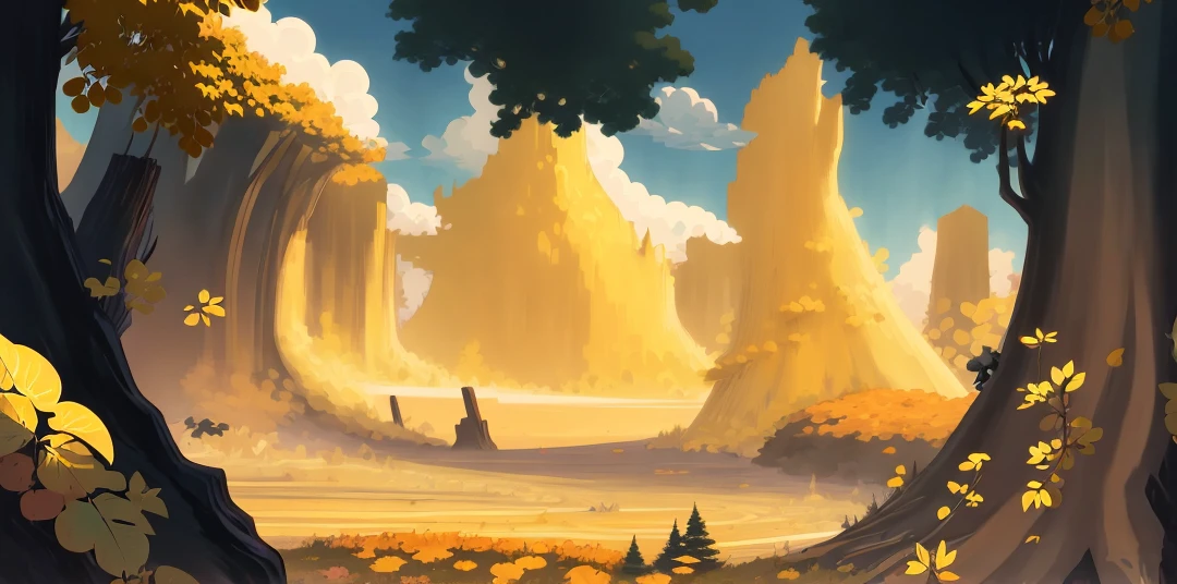 "Original, Japanese manga-style extremely detailed illustrations, ((Masterpiece)), highest quality, highly detailed wallpapers, trees in the woods, trending on ArtStation,"
