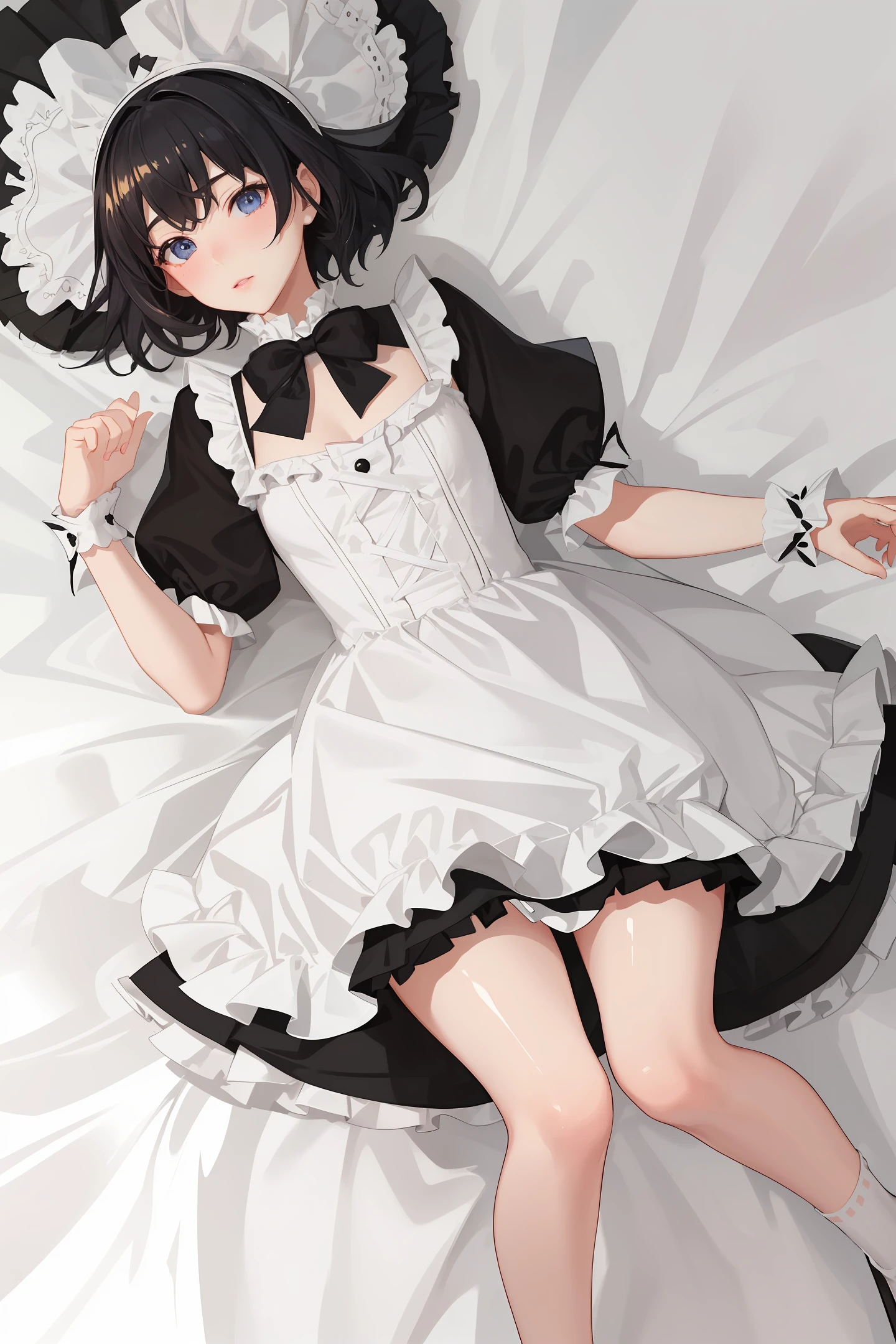 ta, best quality, very detailed, super detailed, masterpiece, illustration, beautiful detailed eyes, anime, moe, (((illustration))), (((solo))), ((1boy)), Futanari, Otoko no Ko, ((Incubus)), ((dark blue eyes)),(((black hair))),((((very short hair)))),[[white skin]],( ((shiny skin))), ((small bust)), light blush, scarf, fur trim, ((Sweet Loli, ball gown, puffed sleeves,(((pink dress))) , (crinoline dress), garter belt, striped stockings, ankle boots, gloves, topless, breastless, lolita d, gorgeous dress, realistic details,