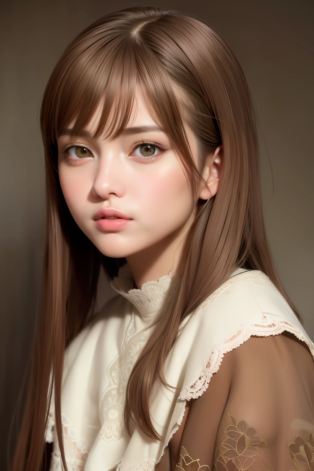 best quality, masterpiece,  (realistic:1.2), 1 girl, brown hair, brown eyes,Front, detailed face, beautiful eyes