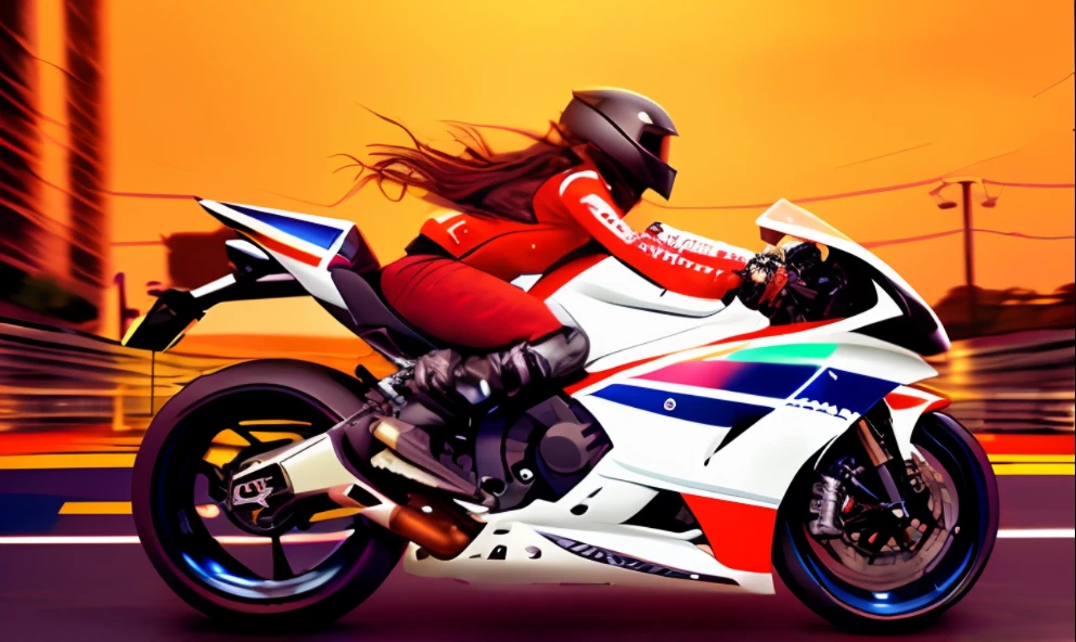 arafed woman sitting on a motorcycle on a low poly background, sitting on a motorcycle, motorcycles, motorcycle, motorbiker, sitting on a cyberpunk motorbike, motorbike, riding a futuristic motorcycle, high definition cgsociety, riding a motorcycle , hd art, inspired by Alexander Deneka, riding a motorcycle, Octane cgsociety, digital art!!, woman sitting on a motorcycle, speeding down the street, long hair flowing back, light behind, sitting on a cyberpunk motorcycle, female Biker photo, motorbiker, riding a motorcycle, motorcycle, sitting on a motorcycle, motorcycle, portrait shoot, portrait, delicate female celebrity face, shoot, style photography, by derek zabrocki, cover photo, red and Cinematic lighting, riding a futuristic motorcycle, photographed by Wayne England