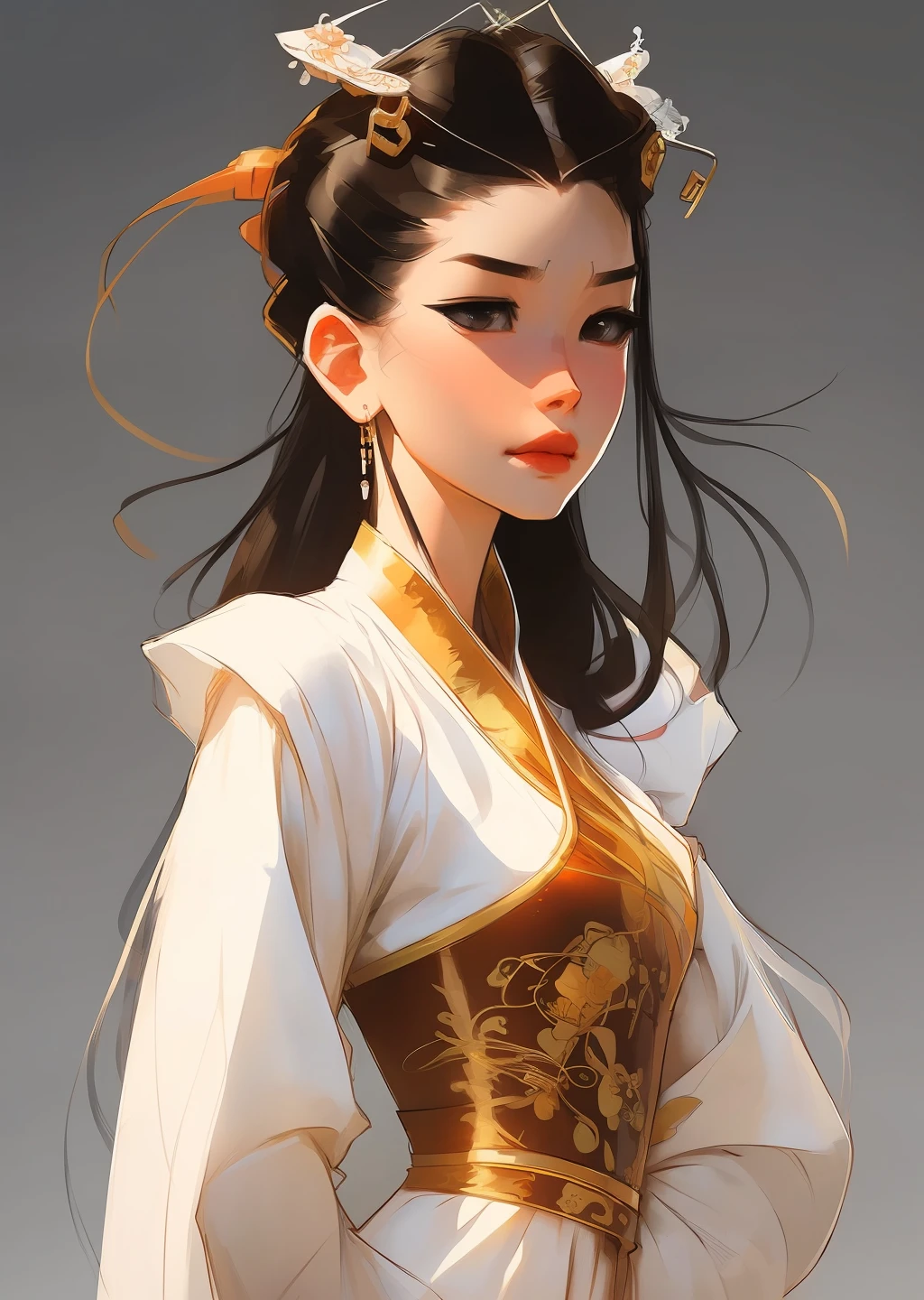 ((full body)), samdoesarts style award winning full body portrait of a beautiful woman, ((perfect feminine face)),((Ancient Chinese Clothes)), ((Peking Opera costumes)), (Long sleeves) Gazebo, Complex, (Beautiful Detail Eyes),((Hairpins, twisted hair)), (Sunlight), shaded flat illustration, digital art, trending on artstation, highly detailed, fine detail, intricate, art by artgerm and rutkowski and alphonse mucha,