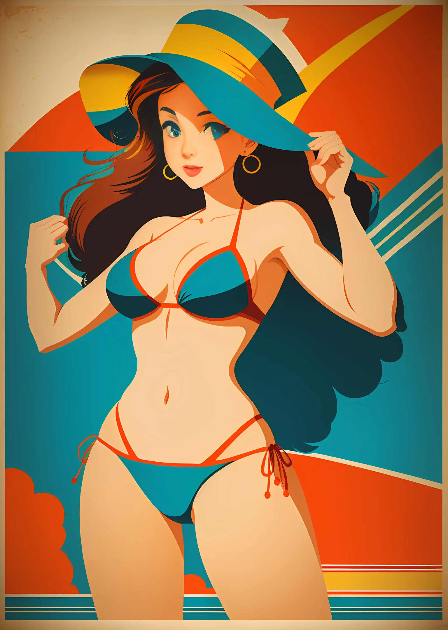 (Poster Design) woman retro bikini Poster