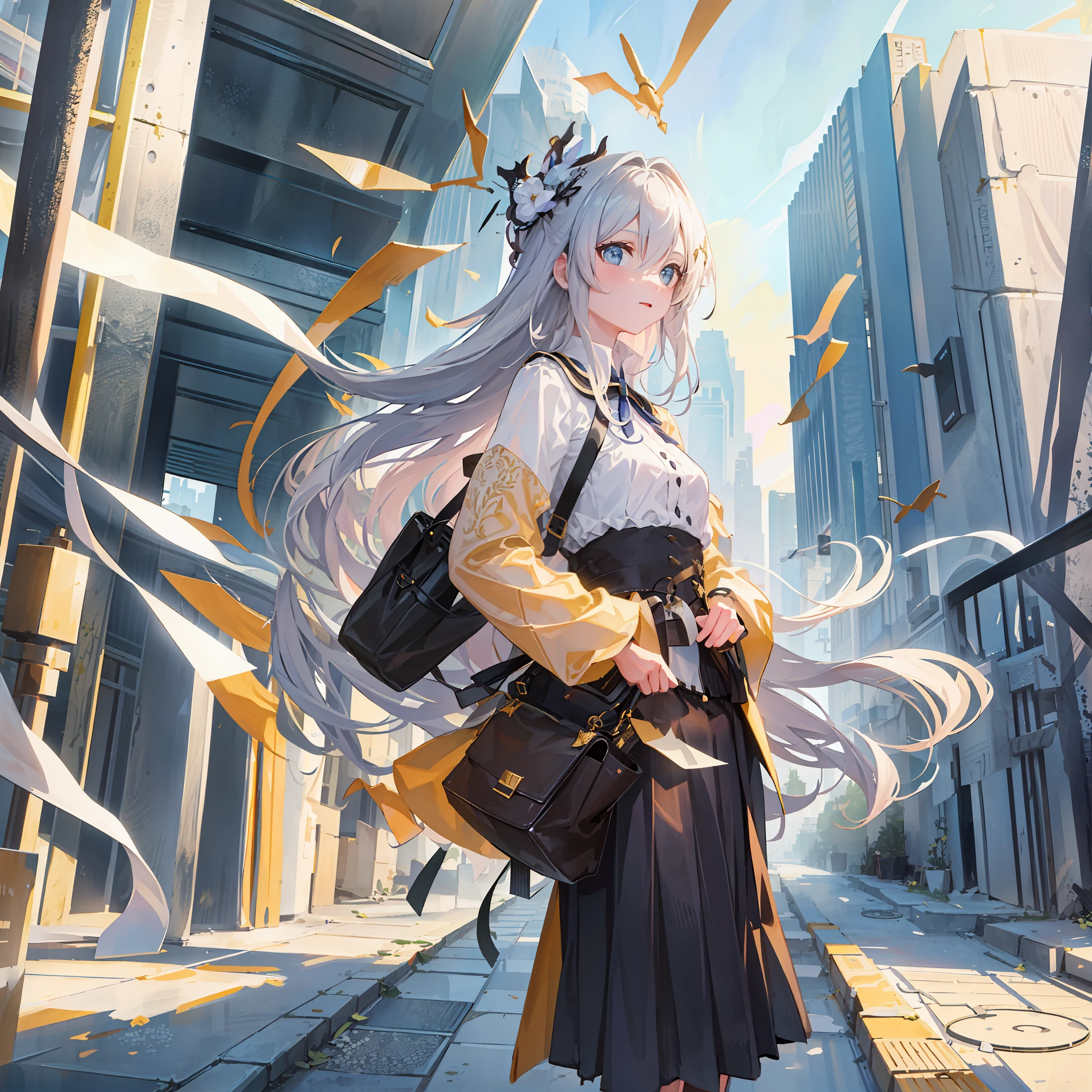 (High-definition picture quality, extremely detailed scene performance), (showing the natural light of the blue sky), the buildings standing in it, set off the grandeur and nobility, which makes people feel awe.