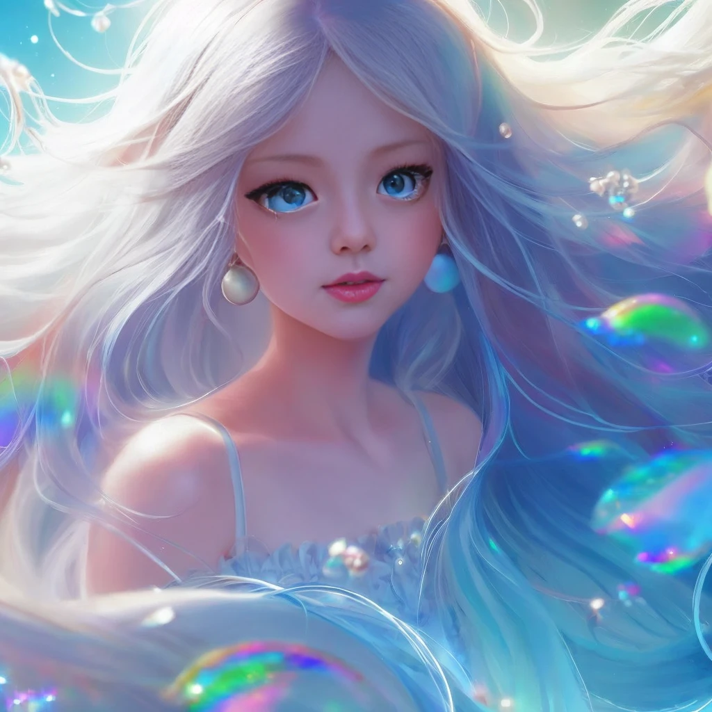 a close up of a girl with long white hair and blue eyes, digital anime art, fantasy art style, anime styled digital art, cute detailed digital art, detailed digital anime art, beautiful anime art style, digital anime illustration, beautiful digital artwork, anime art wallpaper 4 k, anime art wallpaper 4k, anime art wallpaper 8 k, anime style 4 k