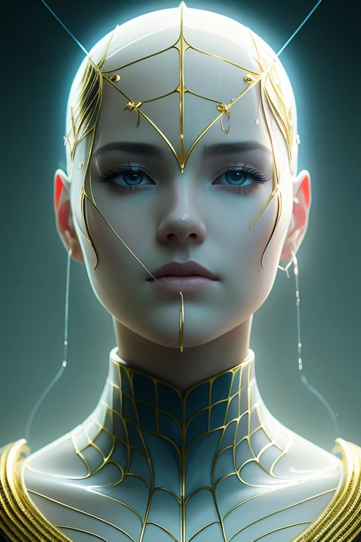 gold and white, spiderman, drip suit, heavy rain, magical, highly detailed, trending in artstation, unreal engine 4k, stanley artgerm lau cinematic wallpaper, wlop, rossdraws, james jean, andrei riabovitchev, marc simonetti, yoshitaka amano. james jean and gustav klimt background, julie bell light, 4k, porcelain skin, zdislaw beksinski style, detailed, 8k, dynamic lighting, white chromatic aberration, waterlogged
