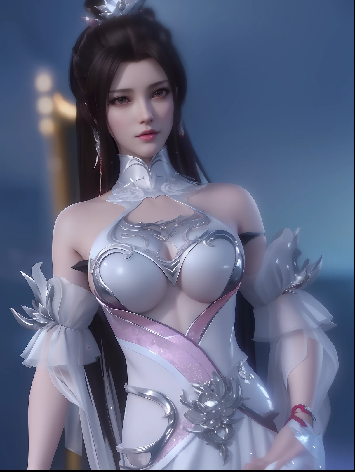 a close up of a woman in a red dress with long hair, beautiful alluring anime woman, a beautiful fantasy empress, inspired by Du Qiong, seductive tifa lockhart portrait, ((a beautiful fantasy empress)), seductive anime girl, beautiful anime woman, glamorous tifa lockheart, beautiful avatar pictures, mai shiranui, lady in pink armor, tifa, (lingerie:1.2), photo realistic, upon_body, tyndall effect, photorealistic, dark studio, rim lighting, two tone lighting, (high detailed skin:1.2), 8k uhd, dslr, soft lighting, high quality, volumetric lighting, candid, Photograph, high resolution, 4k, 8k, Bokeh, breast out, (nude:0.9), (purple eyes color), (transparent armor:1.0), big breast,