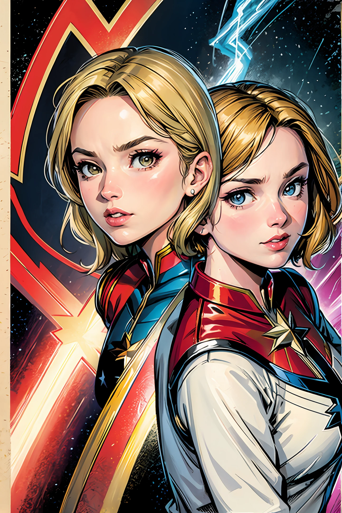 Captain marvel Alex Ross style comic book cover