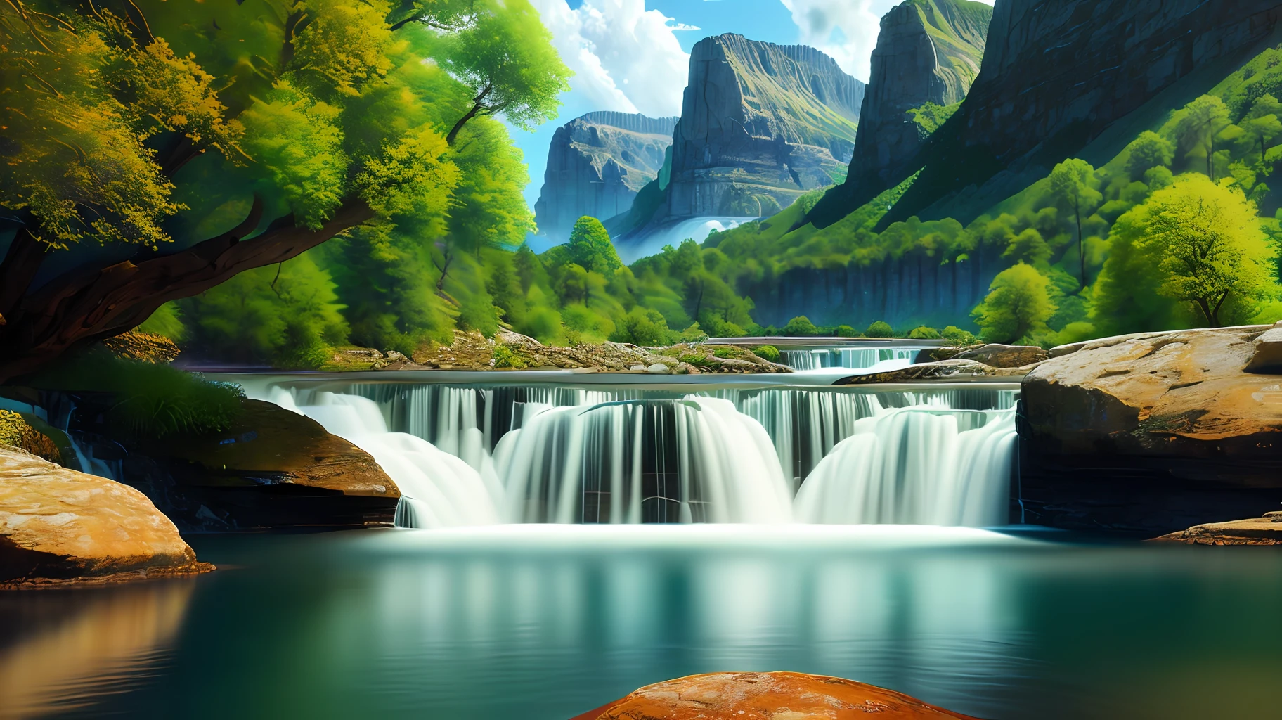 landscape, water (extremely detailed CG unity 8k wallpaper), the most beautiful artwork in the world, professional majestic oil painting, intricate, high detail, sharp focus, dramatic, photorealistic painting
