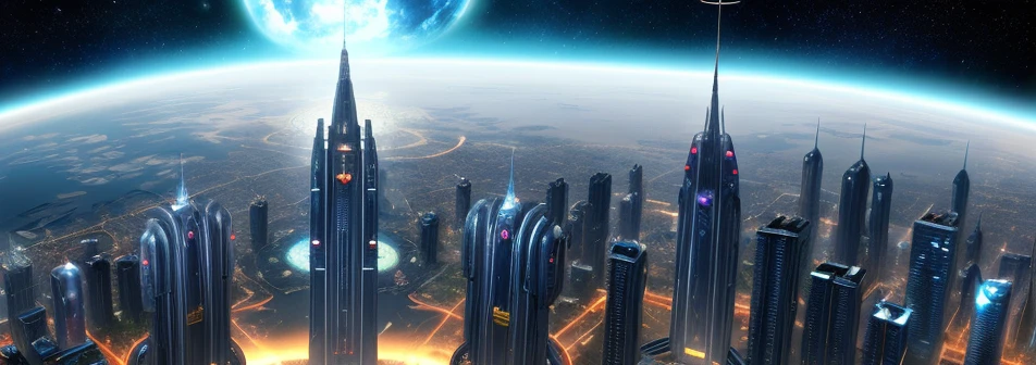massive tower overlooking sci-fi city, fancy pope room, leader, religious, stellaris, futuristic, science fiction