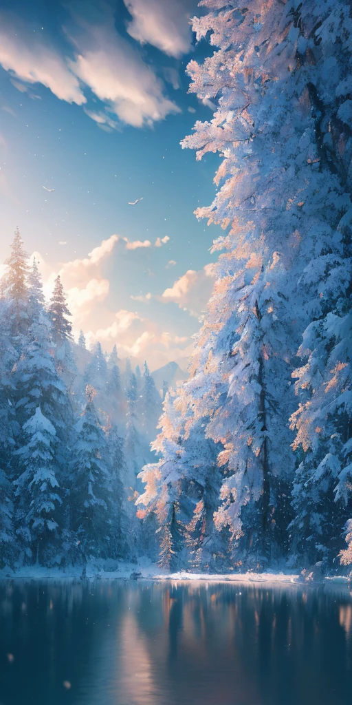 masterpiece, best quality, high quality, extremely detailed CG unity 8k wallpaper, The vast and quiet taiga stretches to the horizon, with dense green trees grouped in deep harmony, as the fresh breeze whispers through their leaves and crystal snow lies on the frozen ground, creating a stunning and peaceful landscape, Bokeh, Depth of Field, HDR, bloom, Chromatic Aberration ,Photorealistic,extremely detailed, trending on artstation, trending on CGsociety, Intricate, High Detail, dramatic, art by midjourney