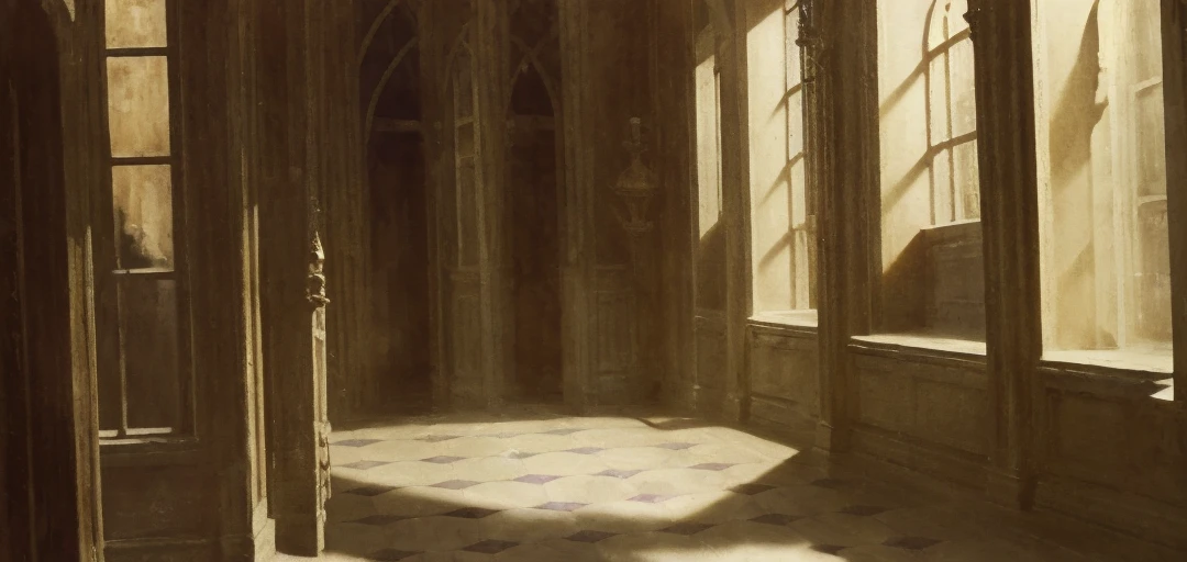 a wall of the historical setting magic store inside, front view, harry potter, DIAGON ALLEY, showcase, textured, maximum detail, peltate plate, no people, Highest quality, masterpiece, magic potion, Mythological creatures