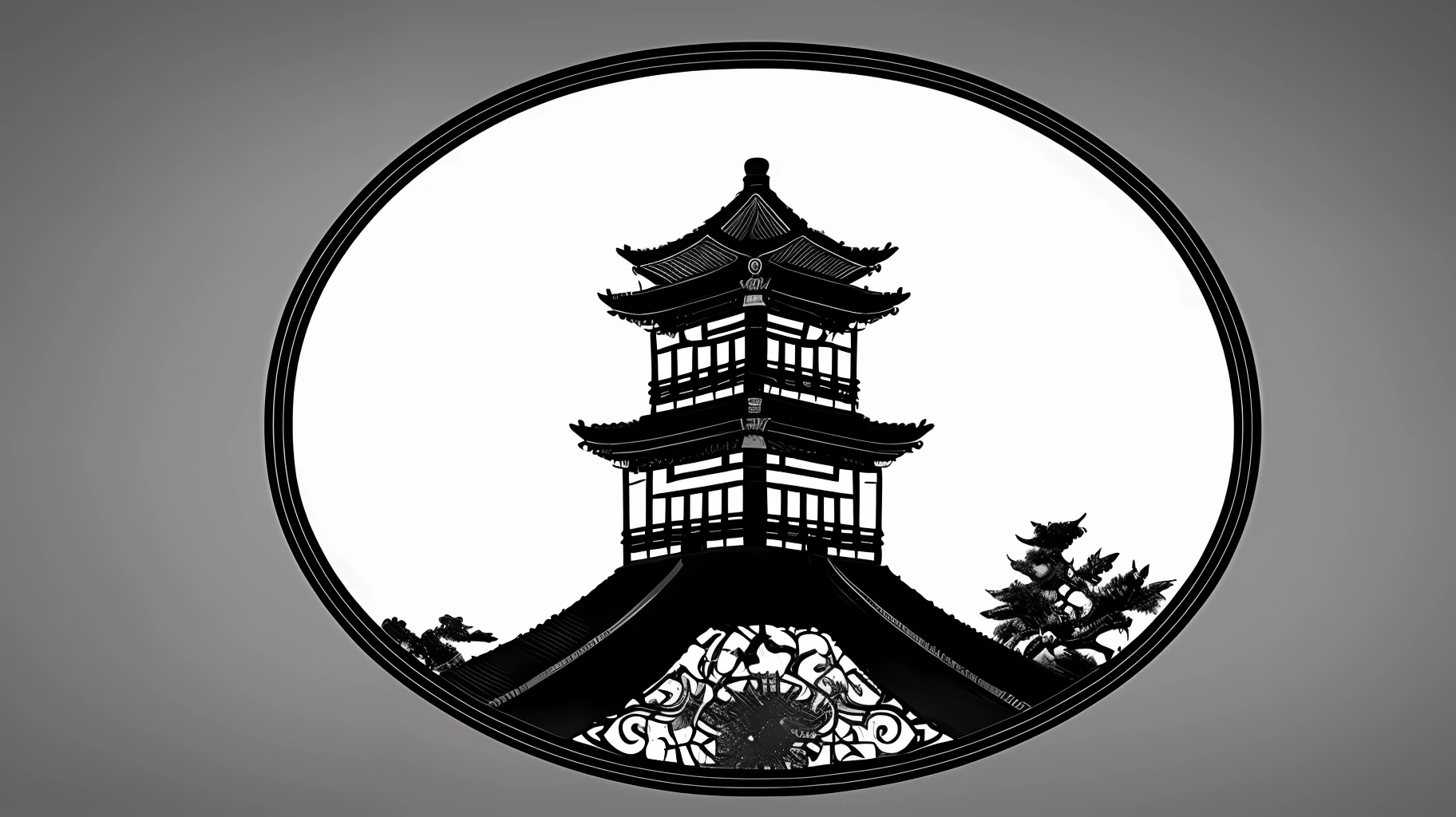 Make LOGO, wine industry, Chinese style, Art Nouveau, totem, ink, smooth, monochrome, elegant, exquisite, high-end, simple lines, symmetrical, 8k, no shadow, no repetition