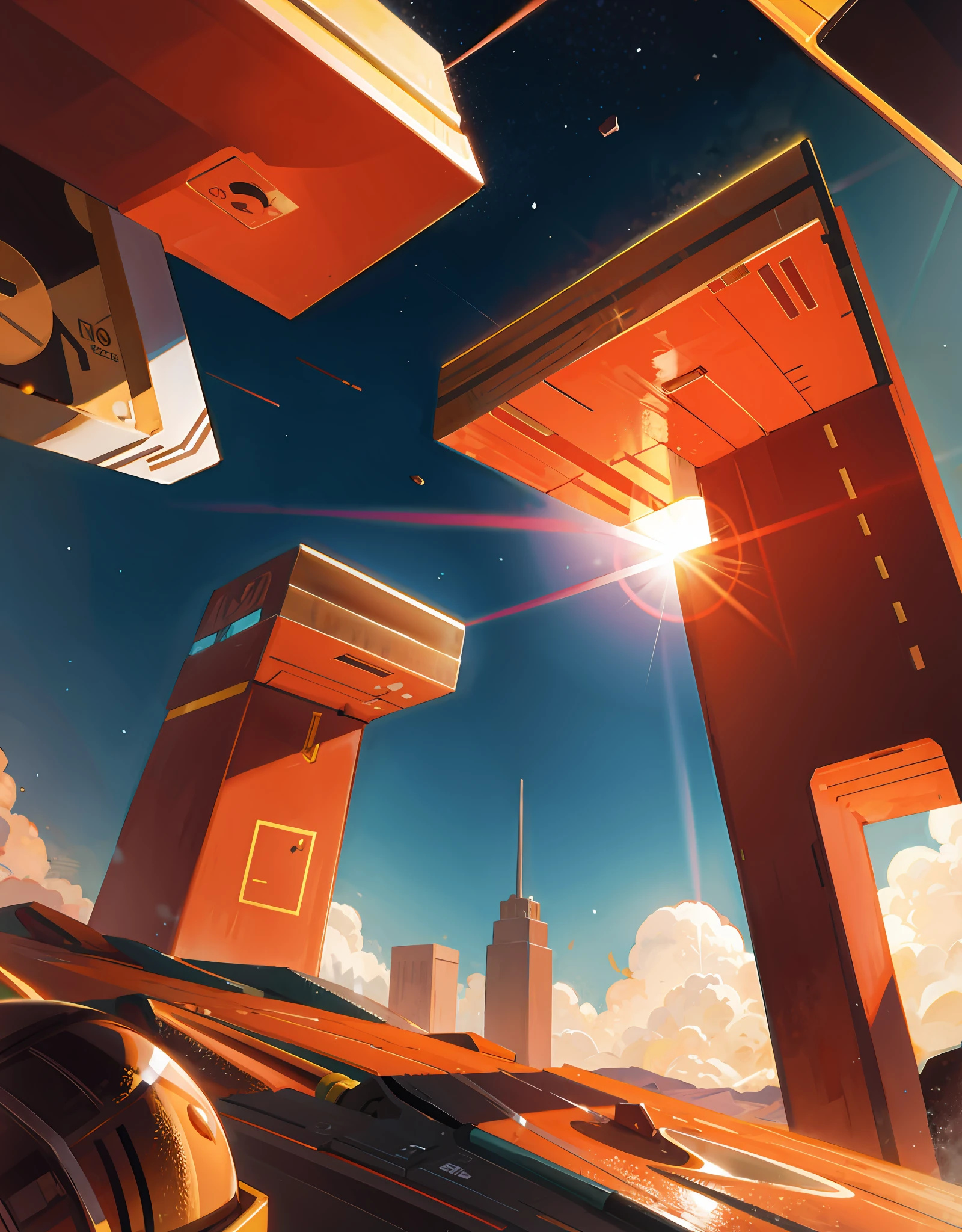 Golden city on the Mars