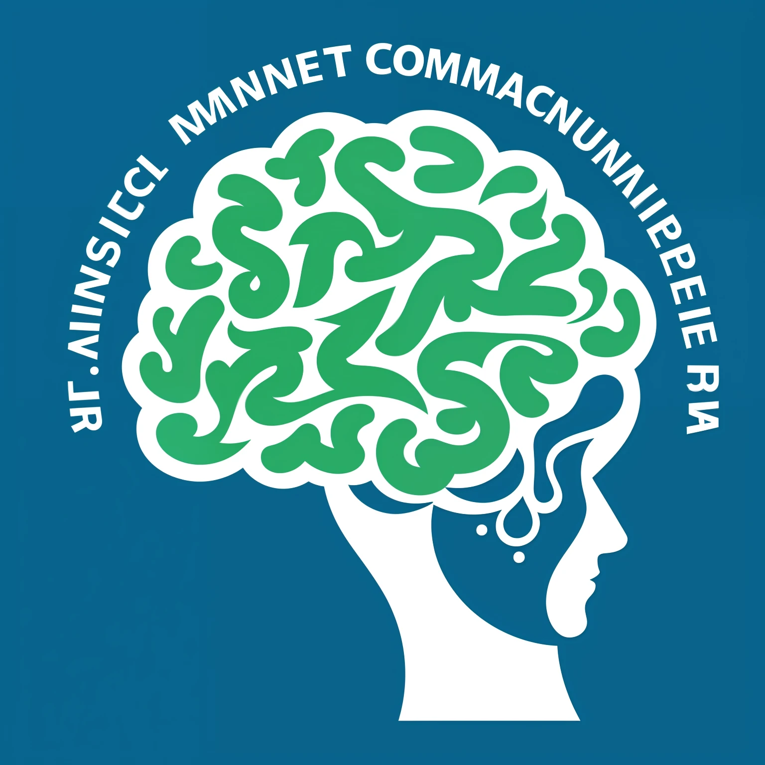 A logo with an image of the brain, in which various areas related to the skills of communication, planning, setting goals are connected