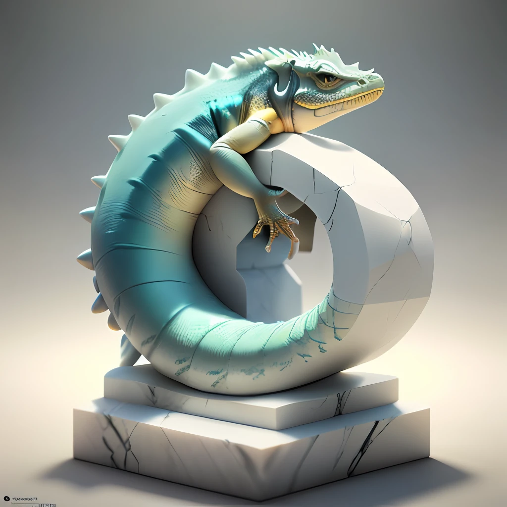 marble sculpture of lizard, macro, octane render, scattering, hyperrealistic details