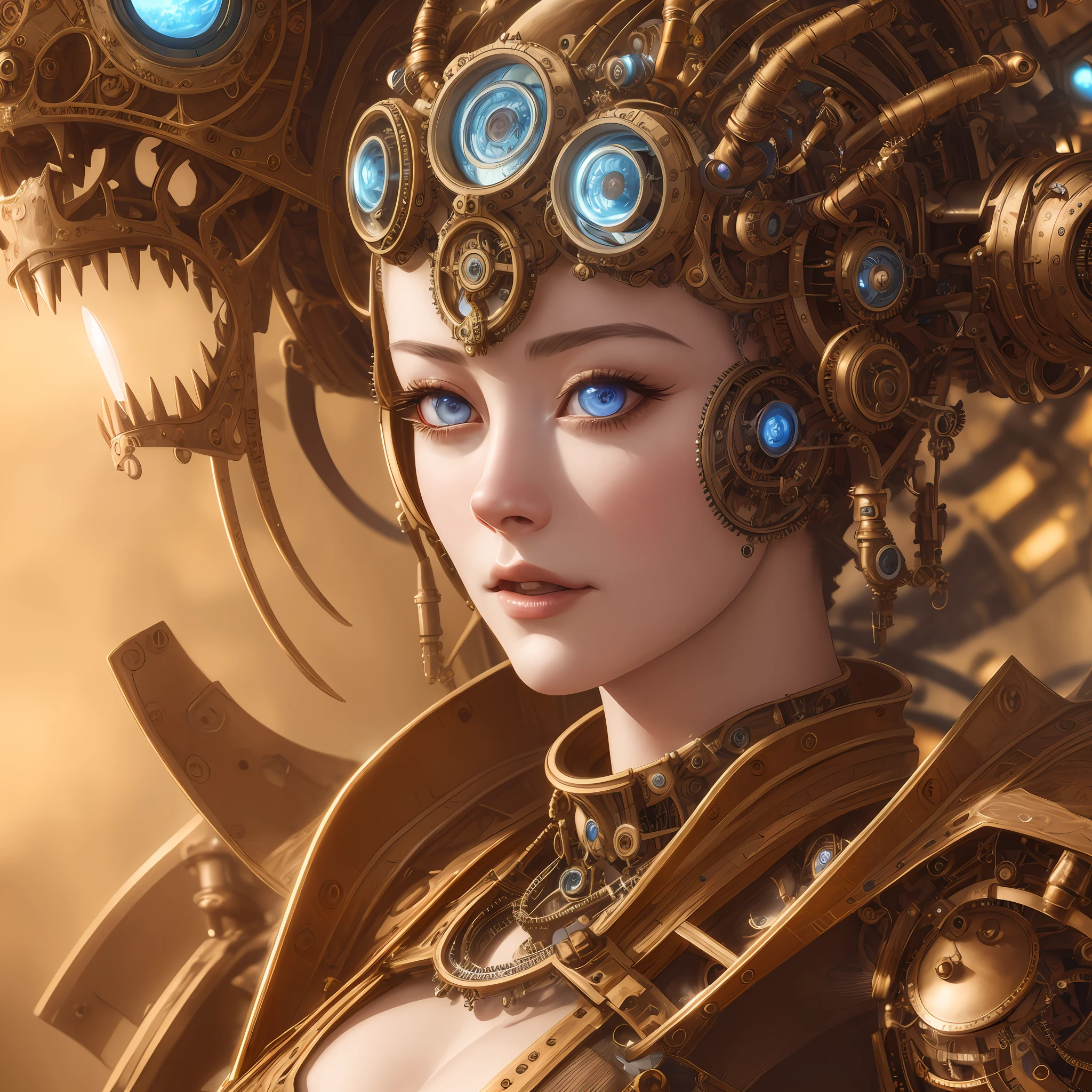 Best quality, masterpiece, ultra high res, (photorealistic:1.4), absurdres,cinema lighting, (a best long shot photo of a mechanical girl),(koh_amberheard:0.9), insanely detailed face, fantasy scifi creature, hyper realistic, steampunk, intricate design, insanely detailed, fine details, SteamPunkAI,